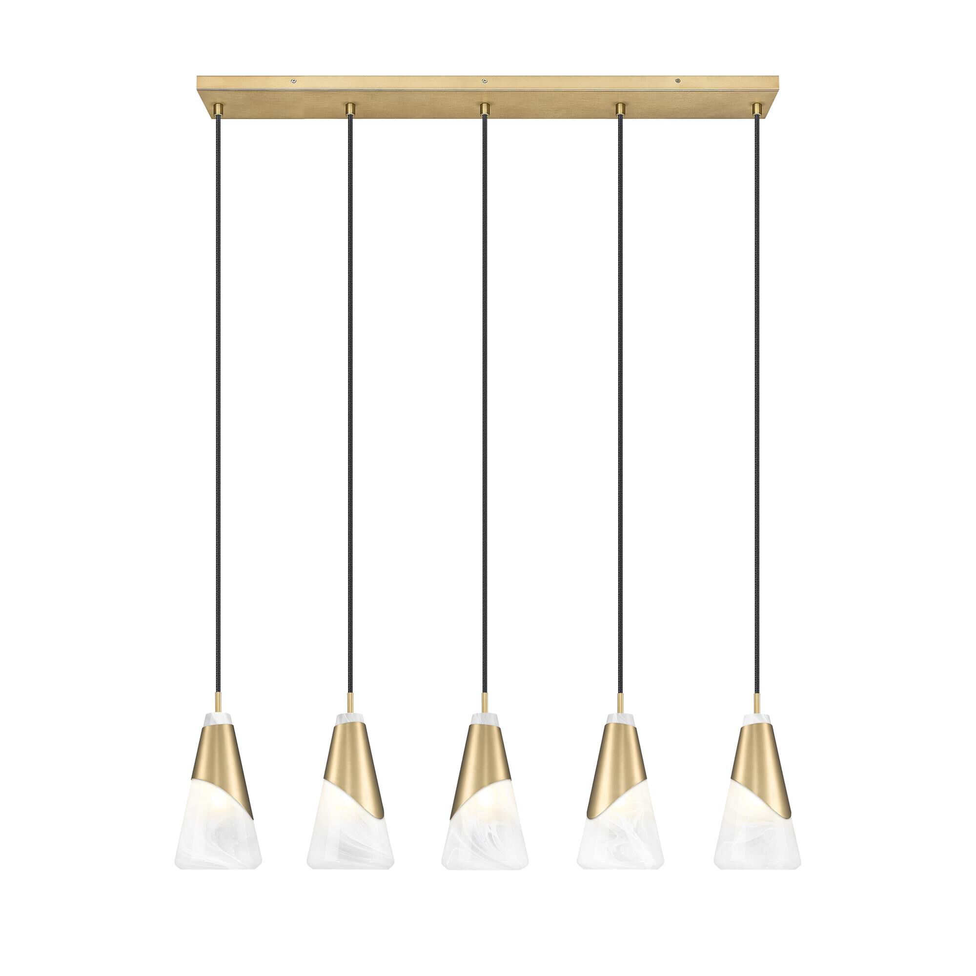 Shown in Modern Gold finish and White Swirl glass and White Swirl shade
