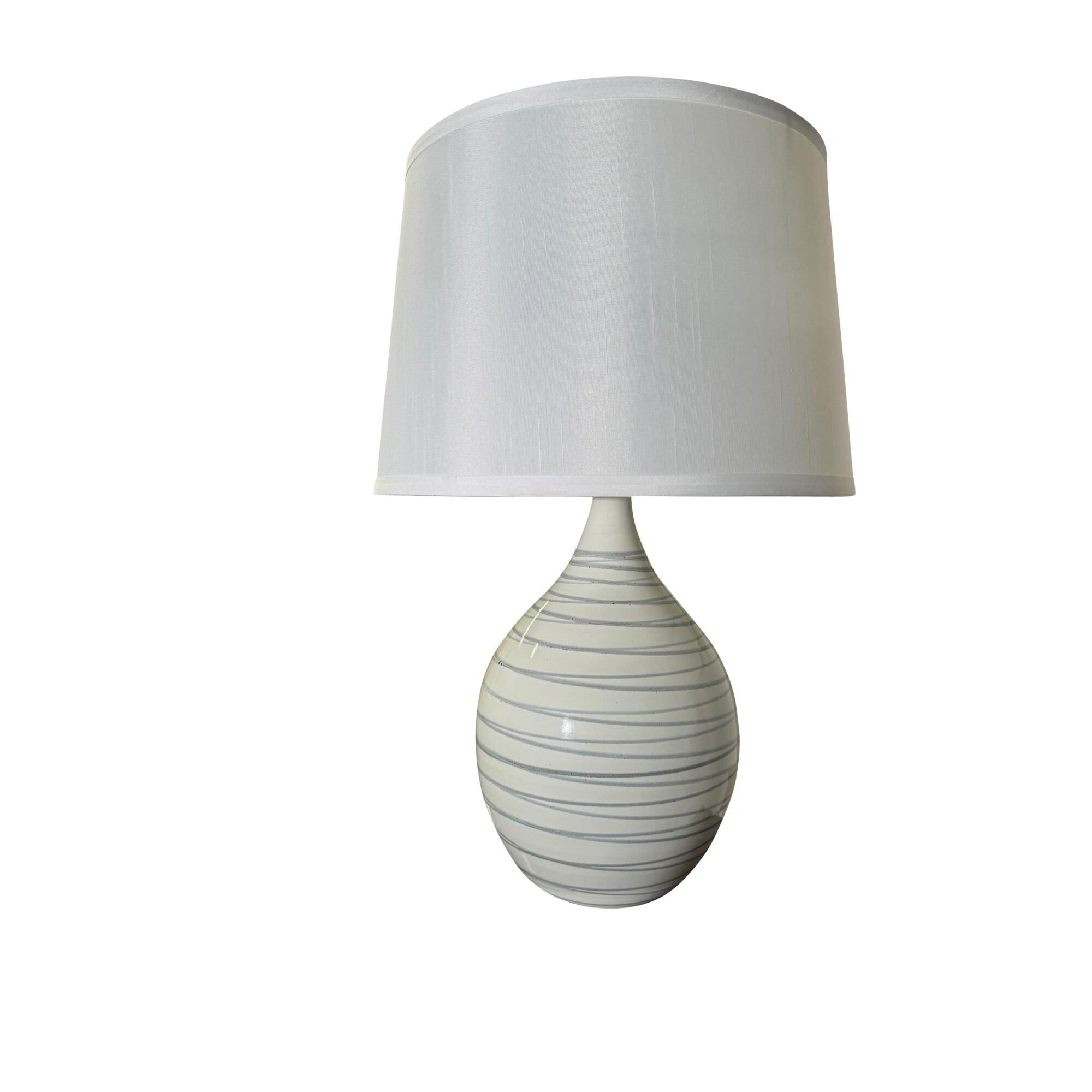 Shown in Pearl Blue finish and White Linen Hardback shade