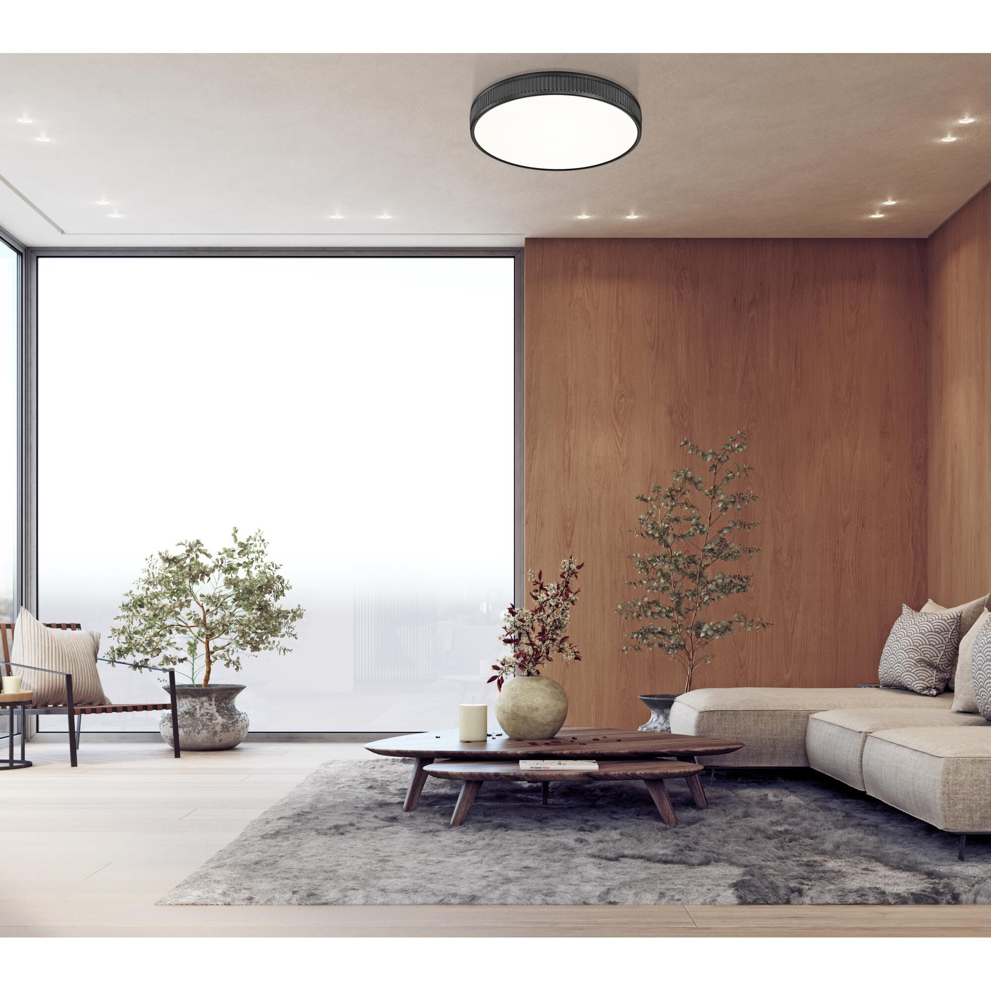 Shown in Matte Black finish and Frosted glass and Frosted shade