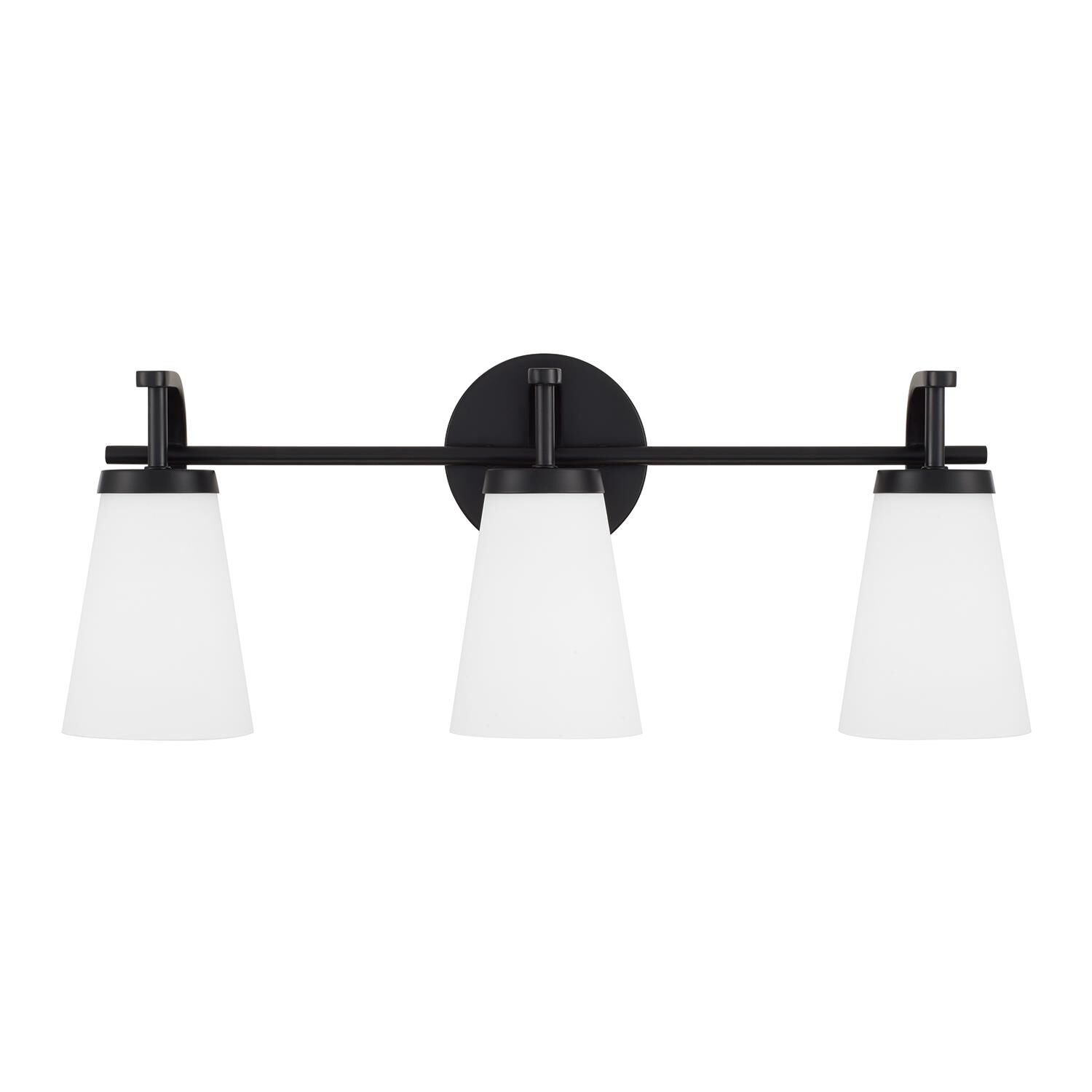 Shown in Matte Black finish and Soft White glass