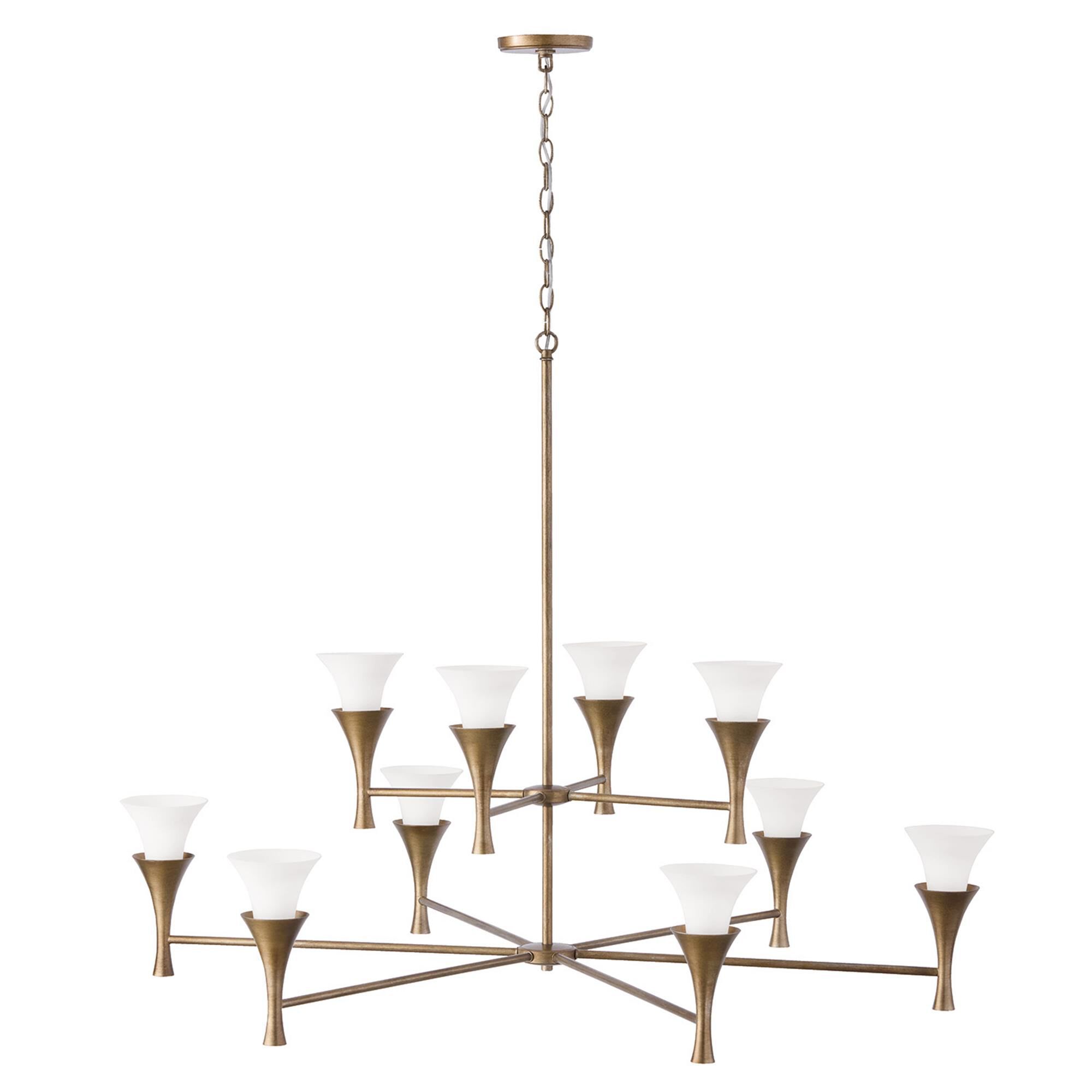 Shown in Mystic Luster finish and Soft White glass