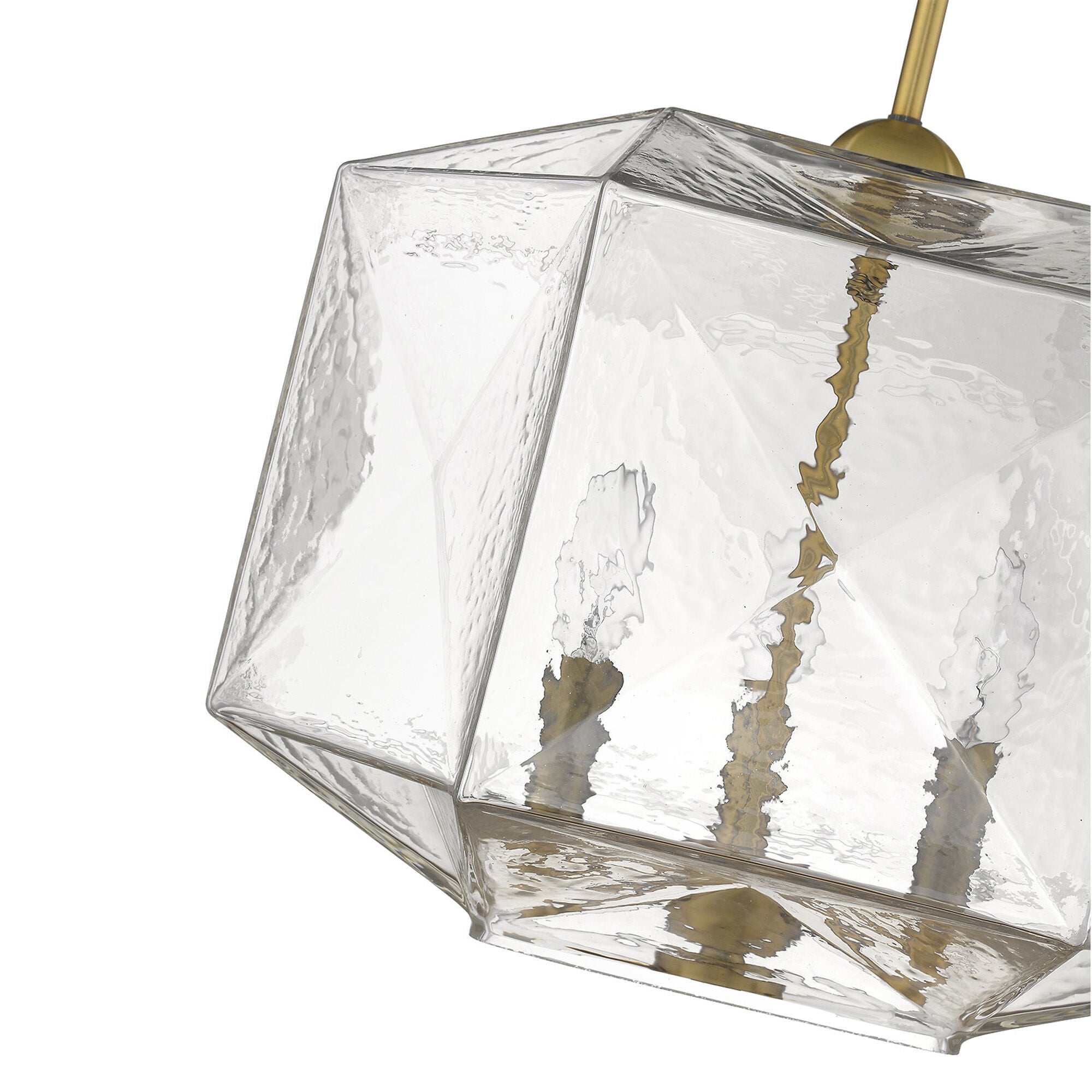 Shown in Brass finish and Clear glass and Clear, Faceted Abstract Glass Globes shade