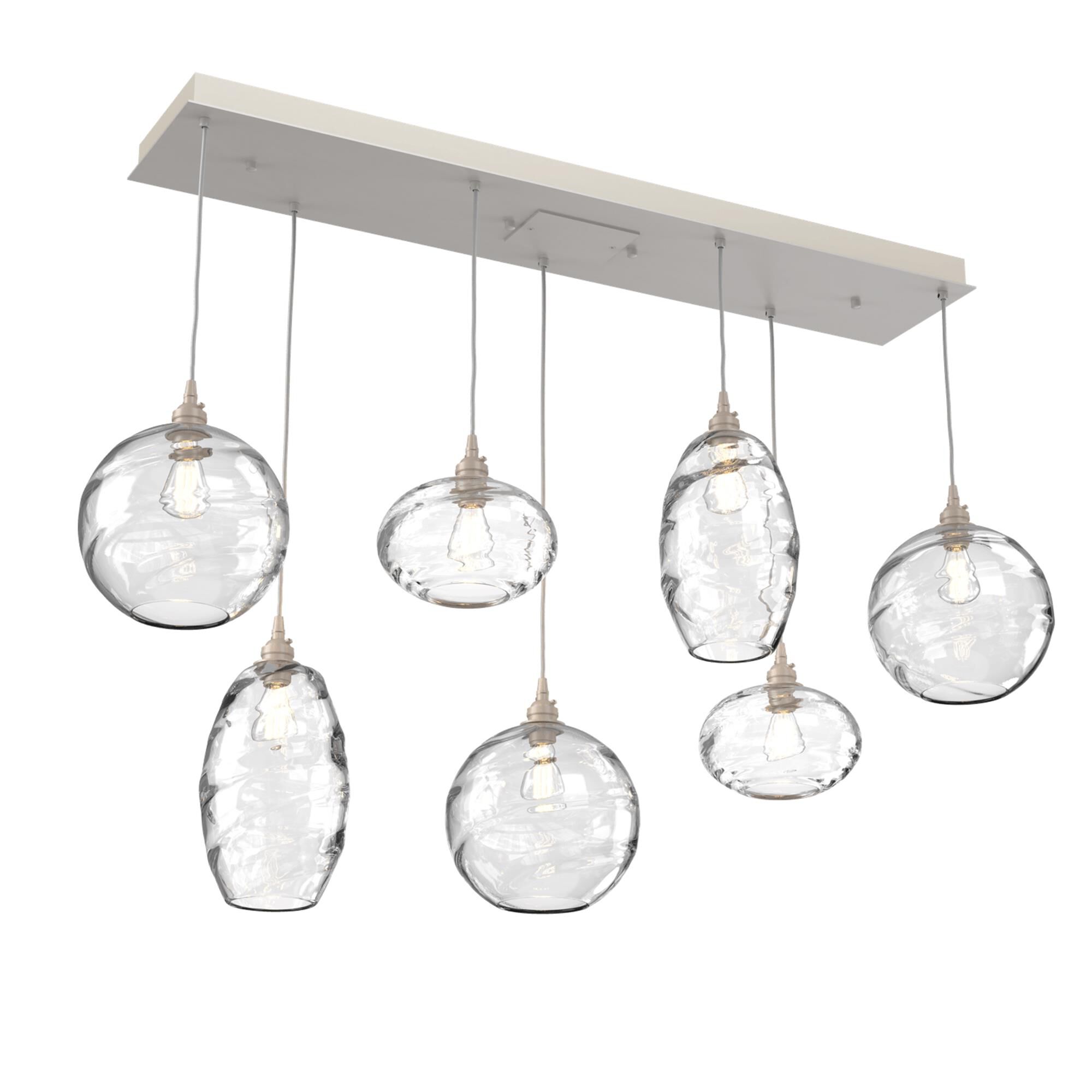 Shown in Metallic Beige Silver finish and Optic Clear glass