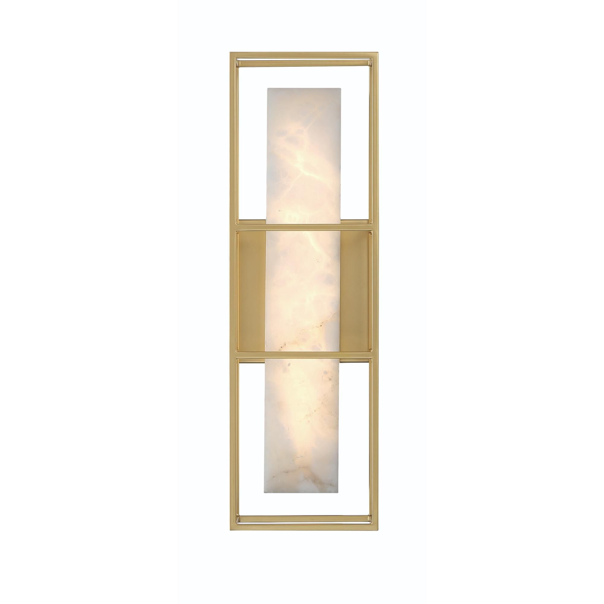Shown in Gold finish and White Alabaster shade