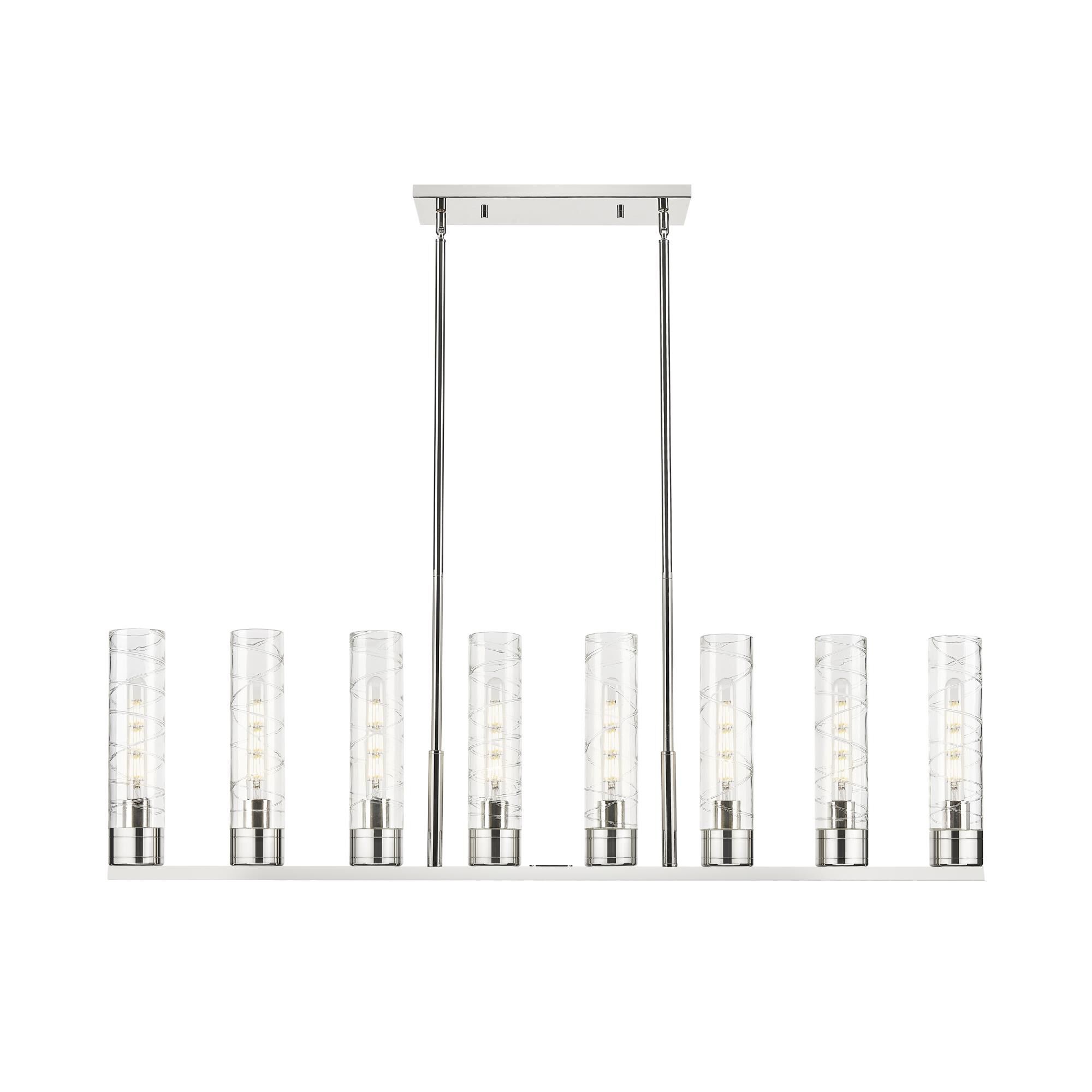 Shown in Polished Nickel finish and Deco Swirl glass