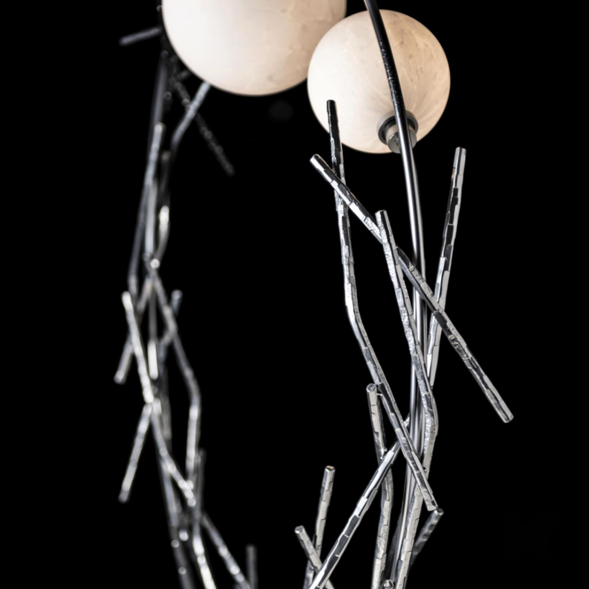 Shown in Sterling finish and Shell glass