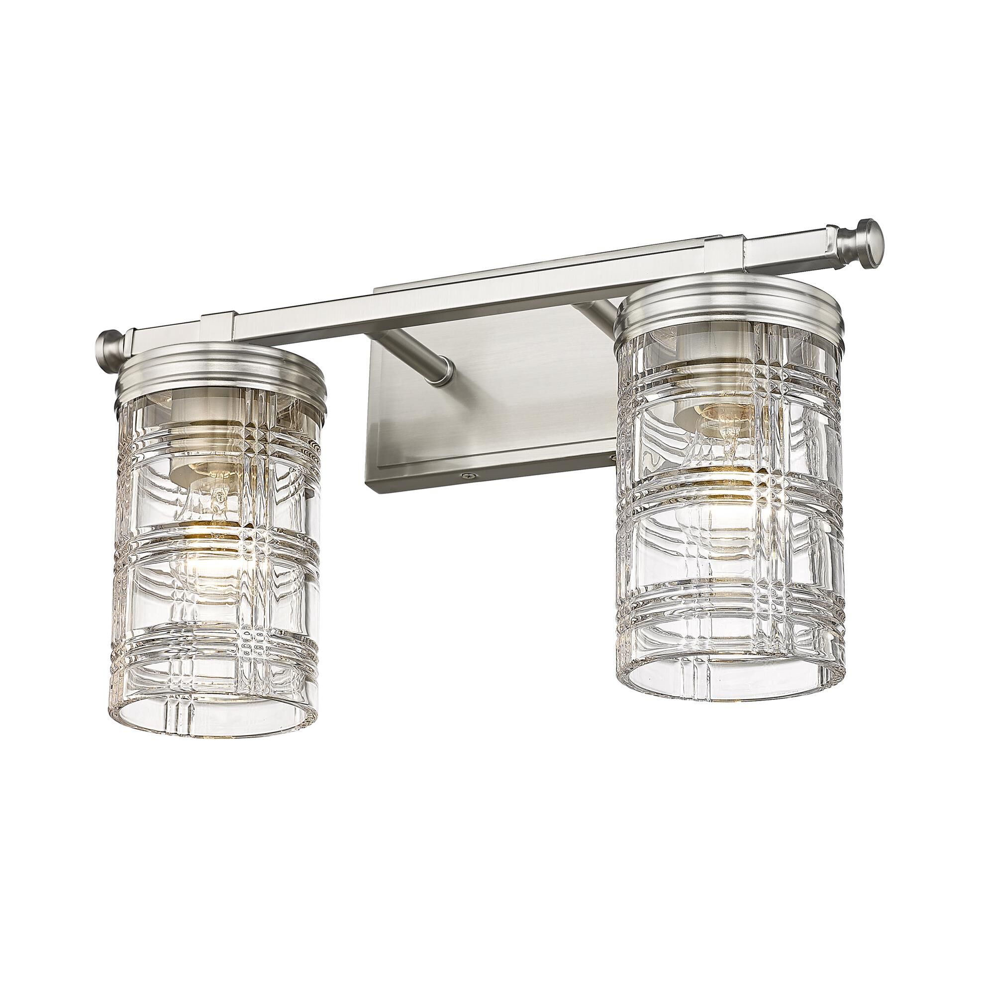 Shown in Brushed Nickel finish and Clear glass