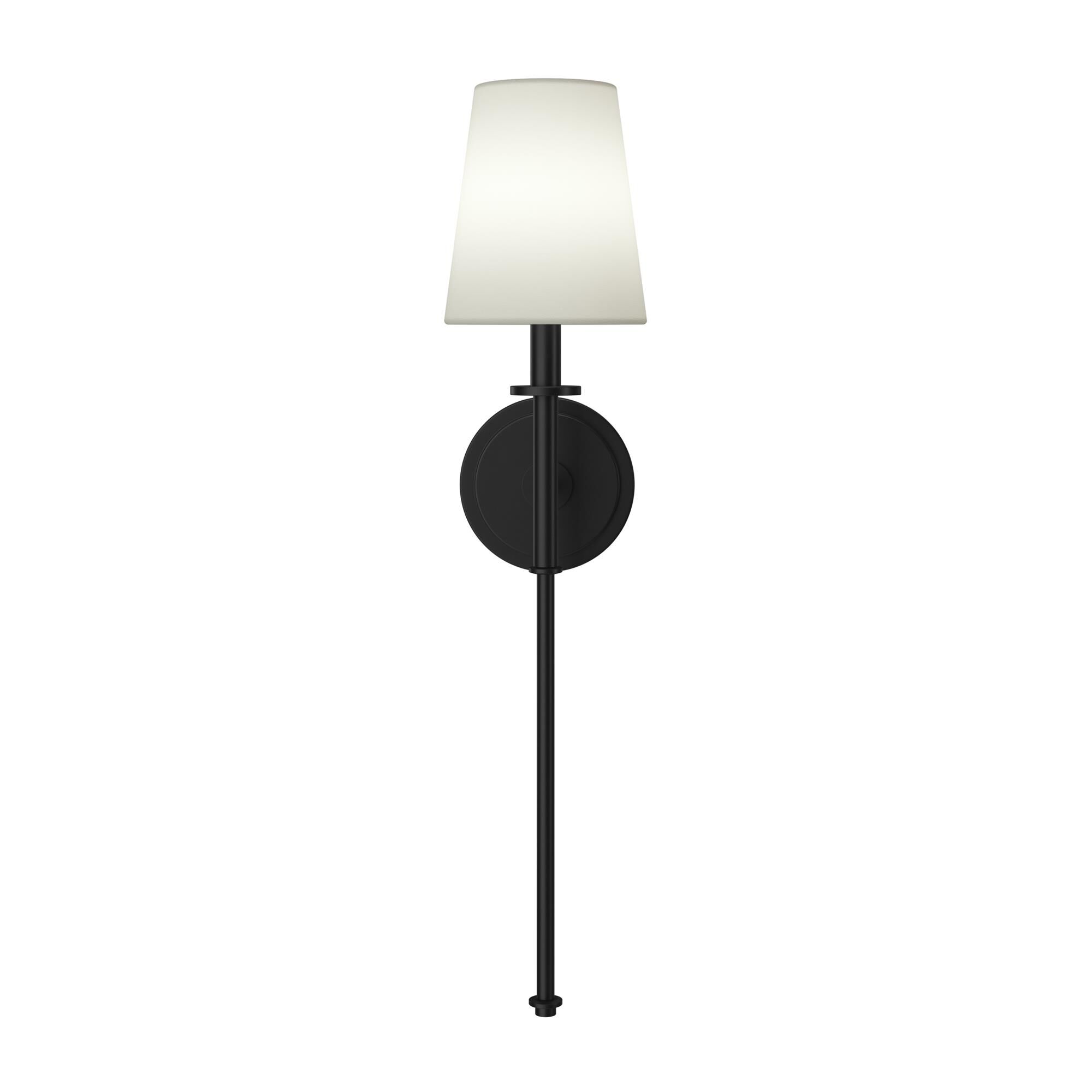 Shown in Black finish and Fabric shade