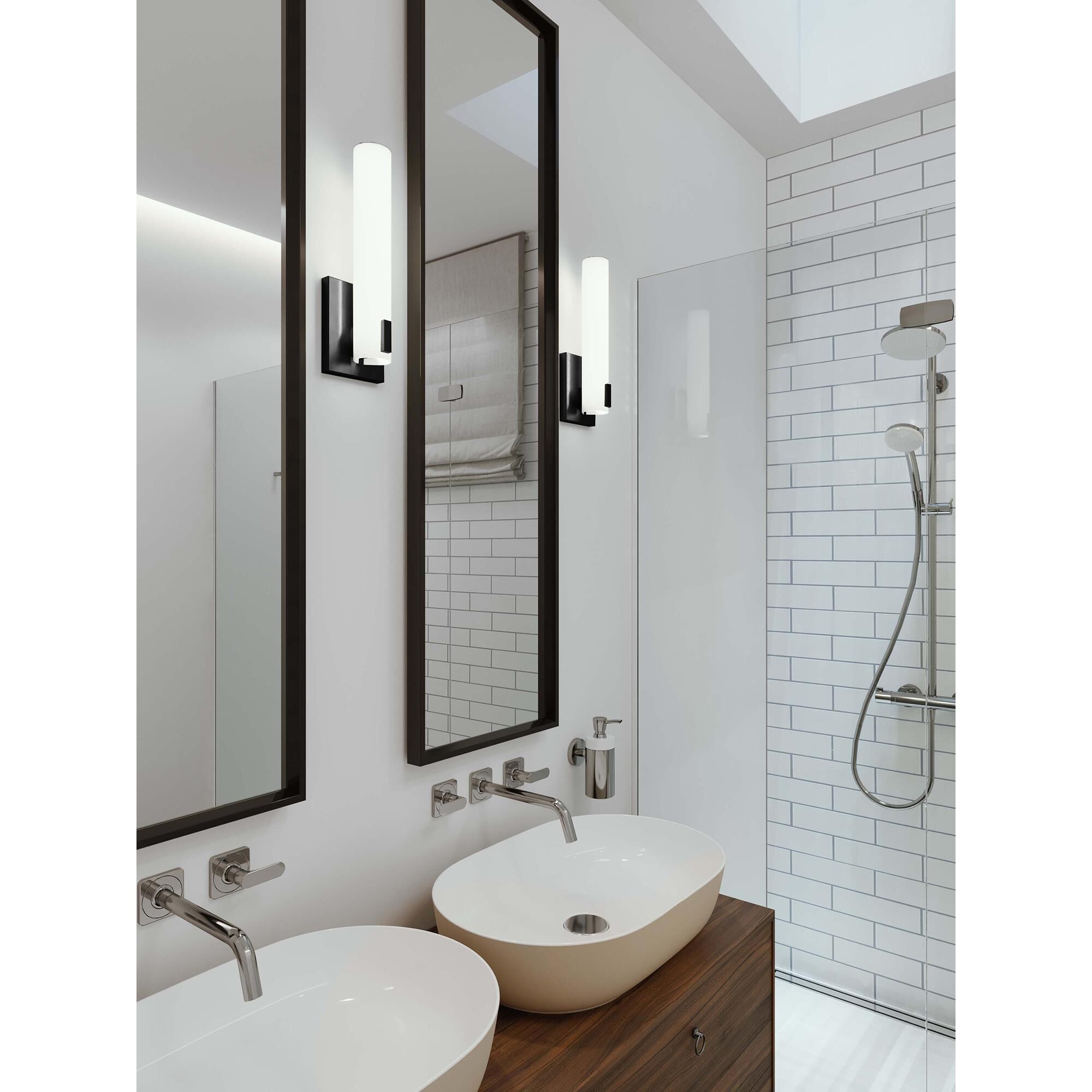 Shown in Black finish and White Acrylic glass