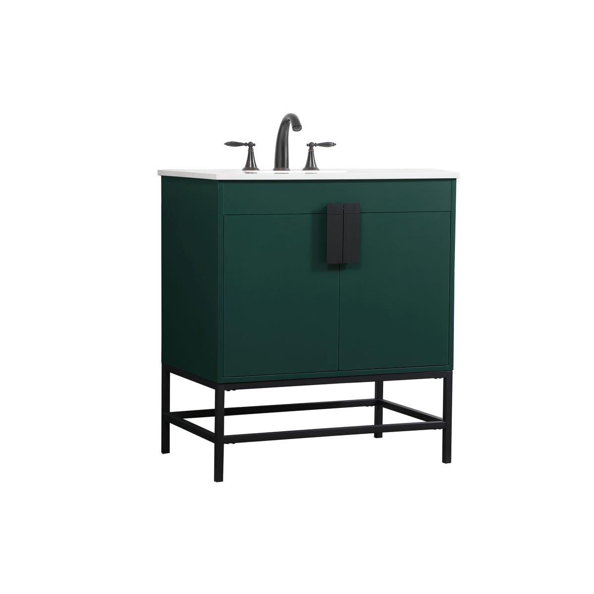 Shown in Green finish and Without Backsplash accent