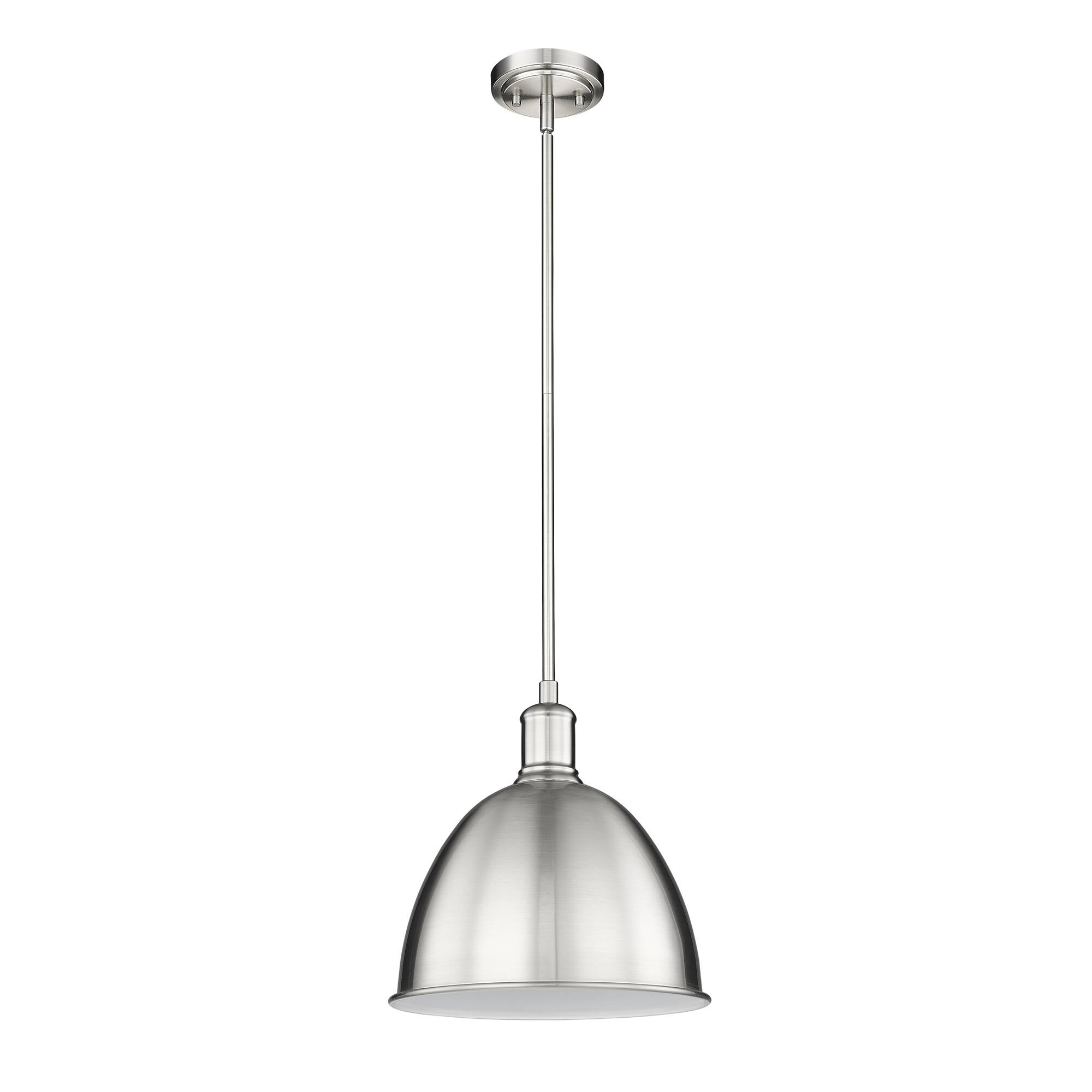 Shown in Brushed Nickel finish and Brushed Nickel shade