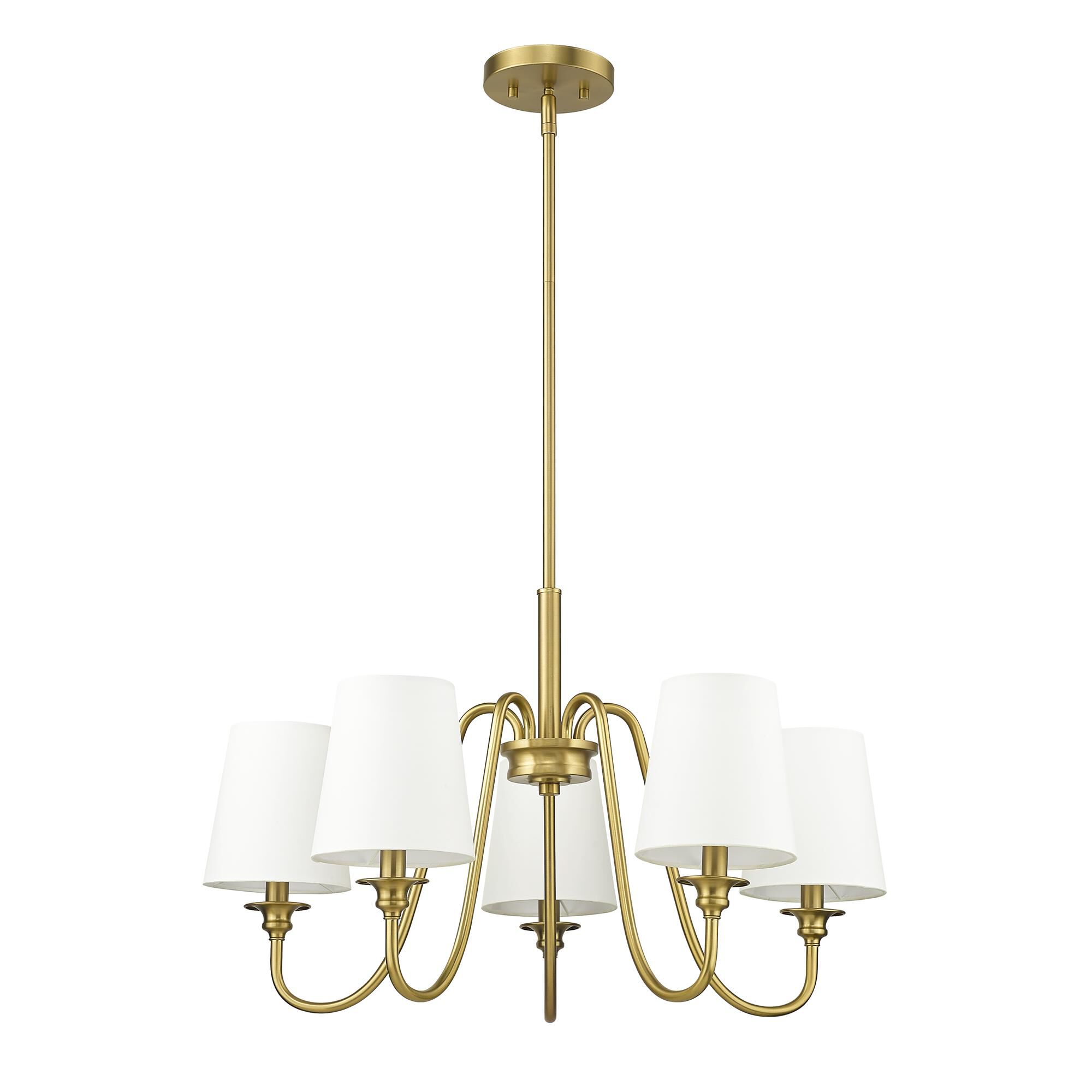 Shown in Modern Gold finish and White glass