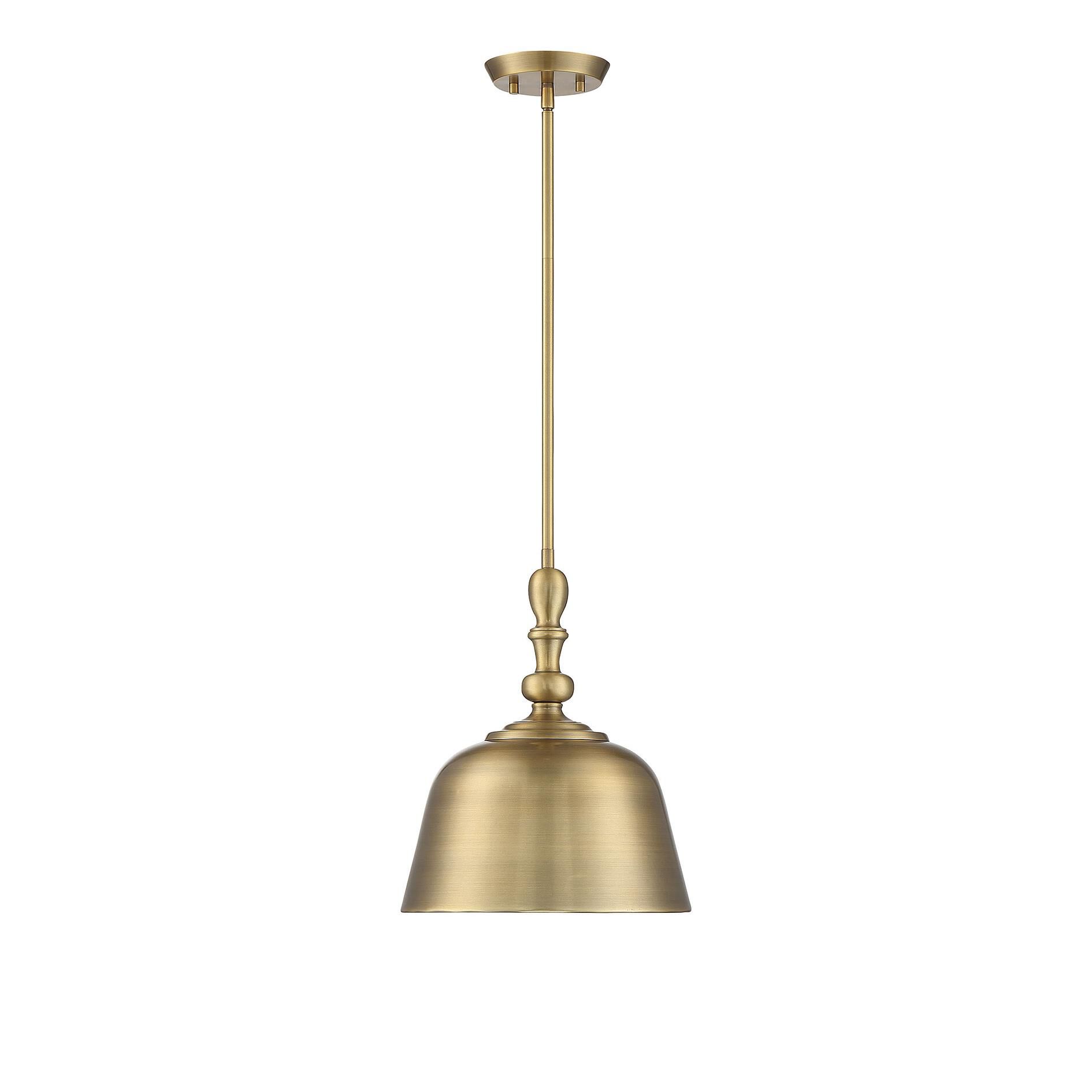 Shown in Warm Brass finish and Warm Brass shade