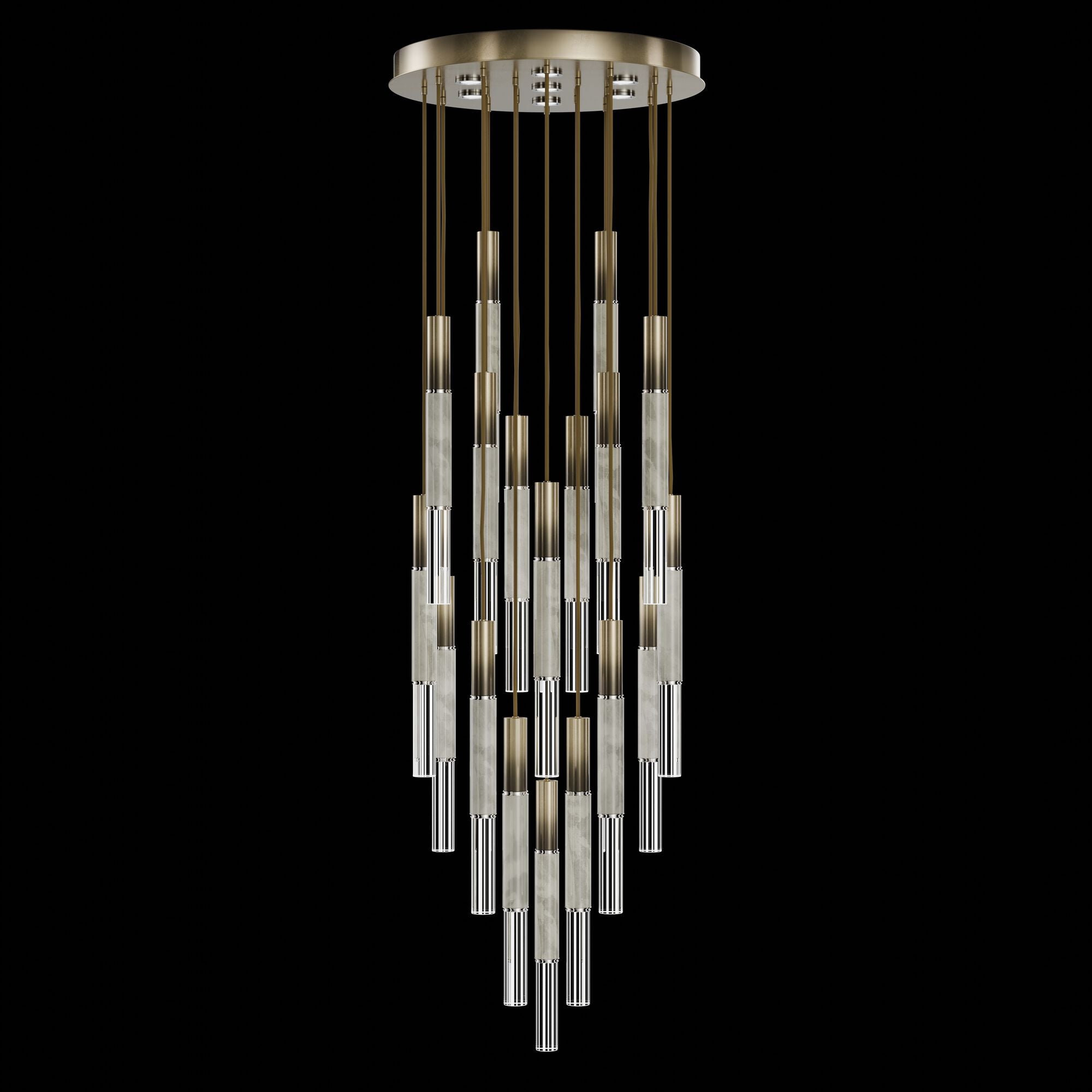 Shown in Bronze finish and True crystal and False glass