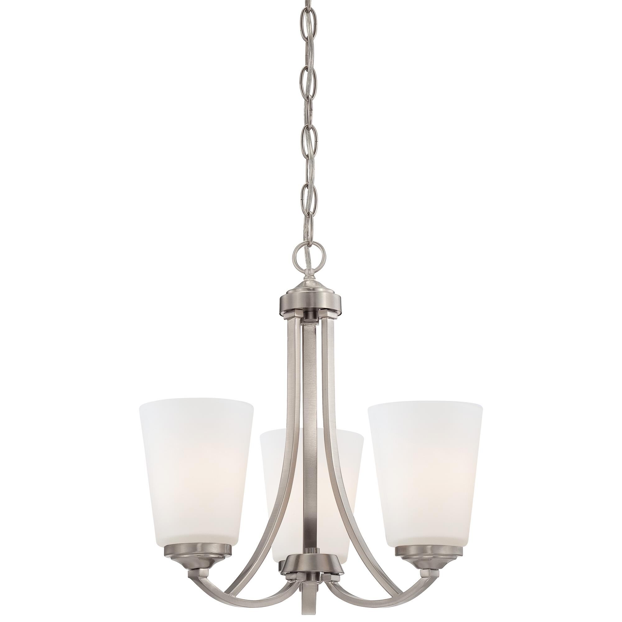 Shown in Brushed Nickel finish and Etched Marble glass