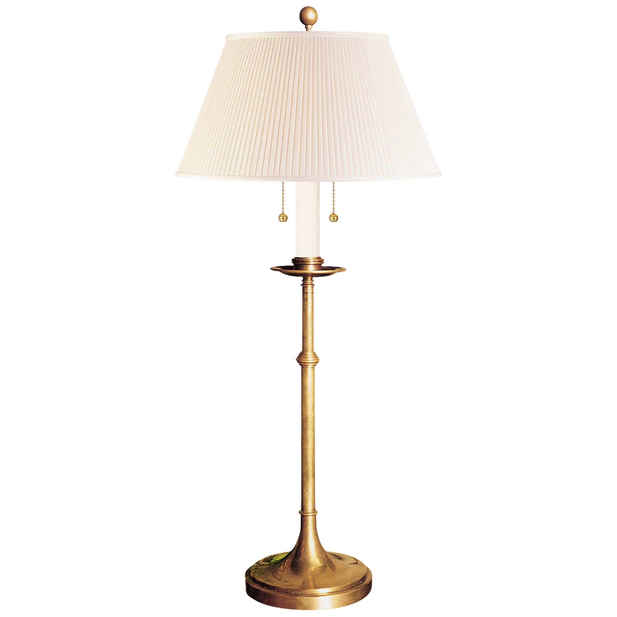 Shown in Antique-Burnished Brass finish and Silk shade