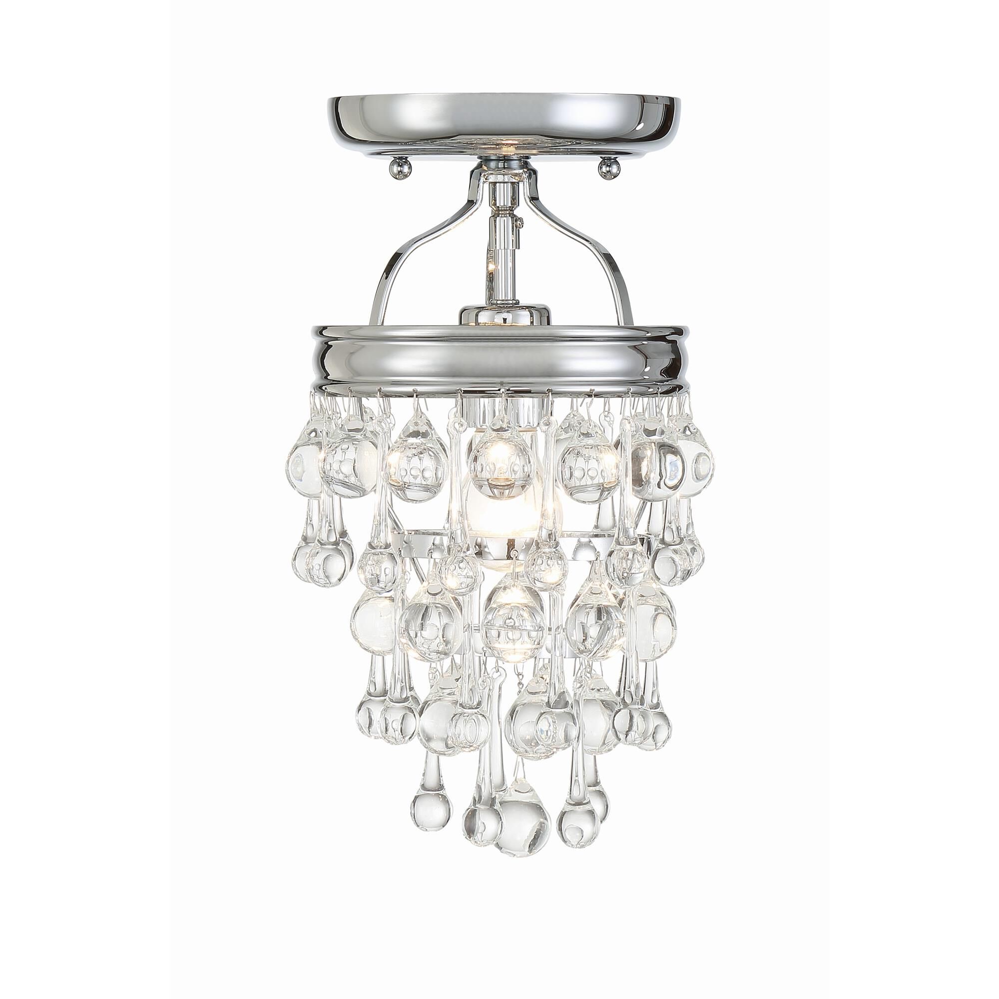 Shown in Polished Chrome finish and Clear Glass Drops crystal
