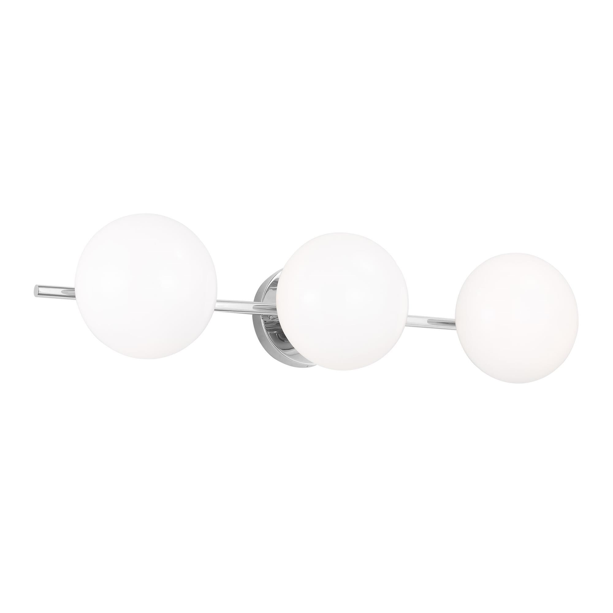 Shown in Chrome finish and Milk glass