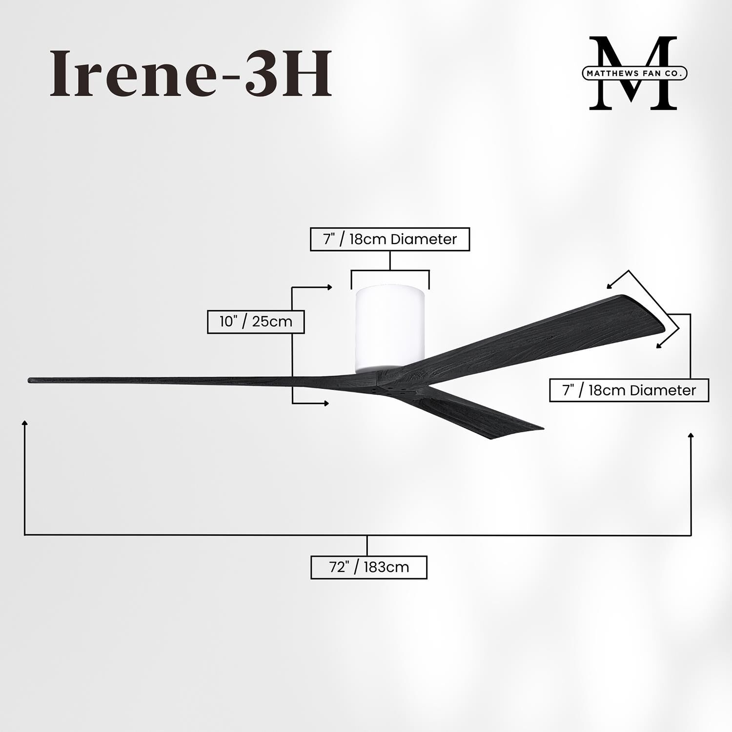 Irene 72 Inch Flush Mount Fan by Matthews Fan Company