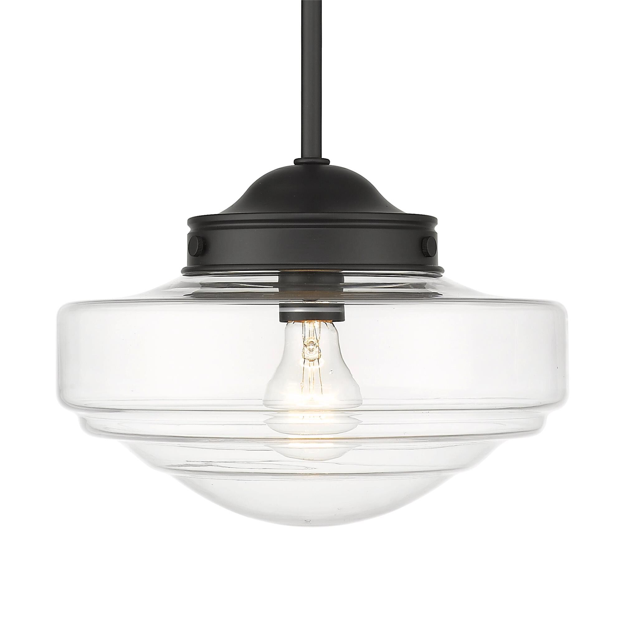 Shown in Matte Black finish and Clear glass