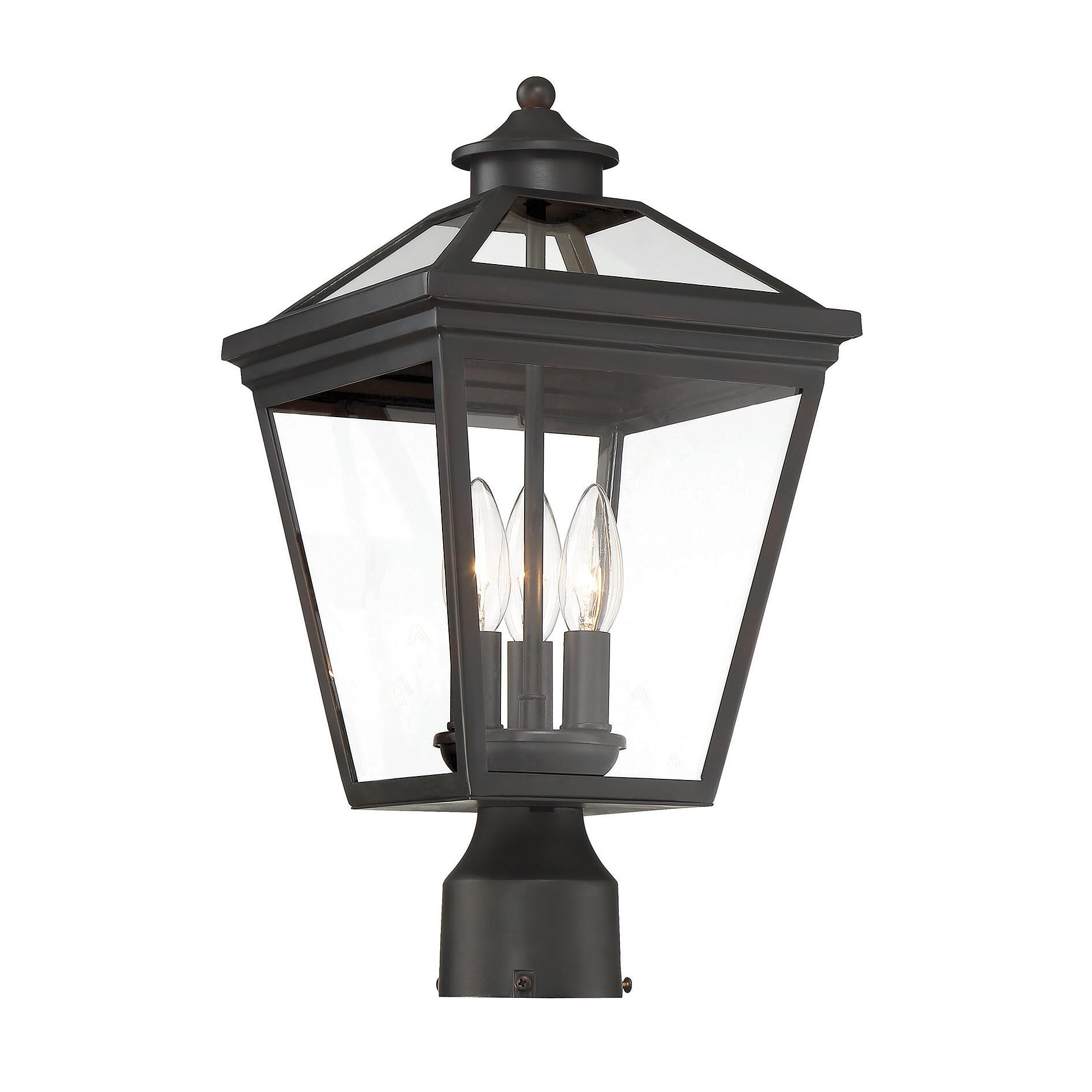 Ellijay 17 Inch Tall 3 Light Outdoor Post Lamp by Savoy House