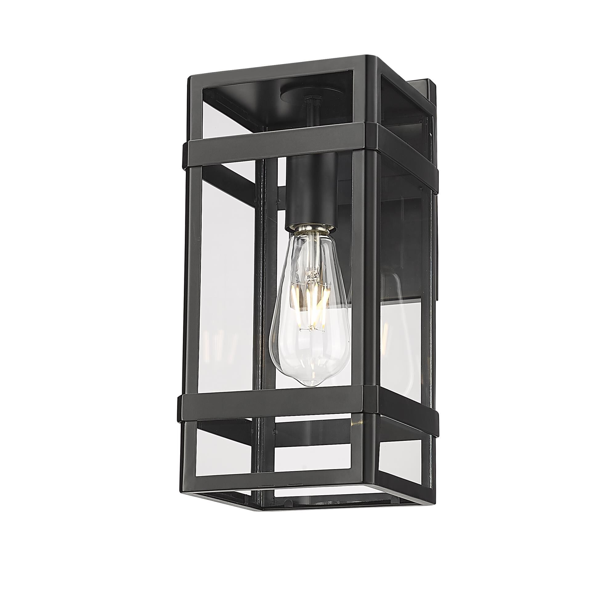 Shown in Powder Coated Black finish and Clear glass