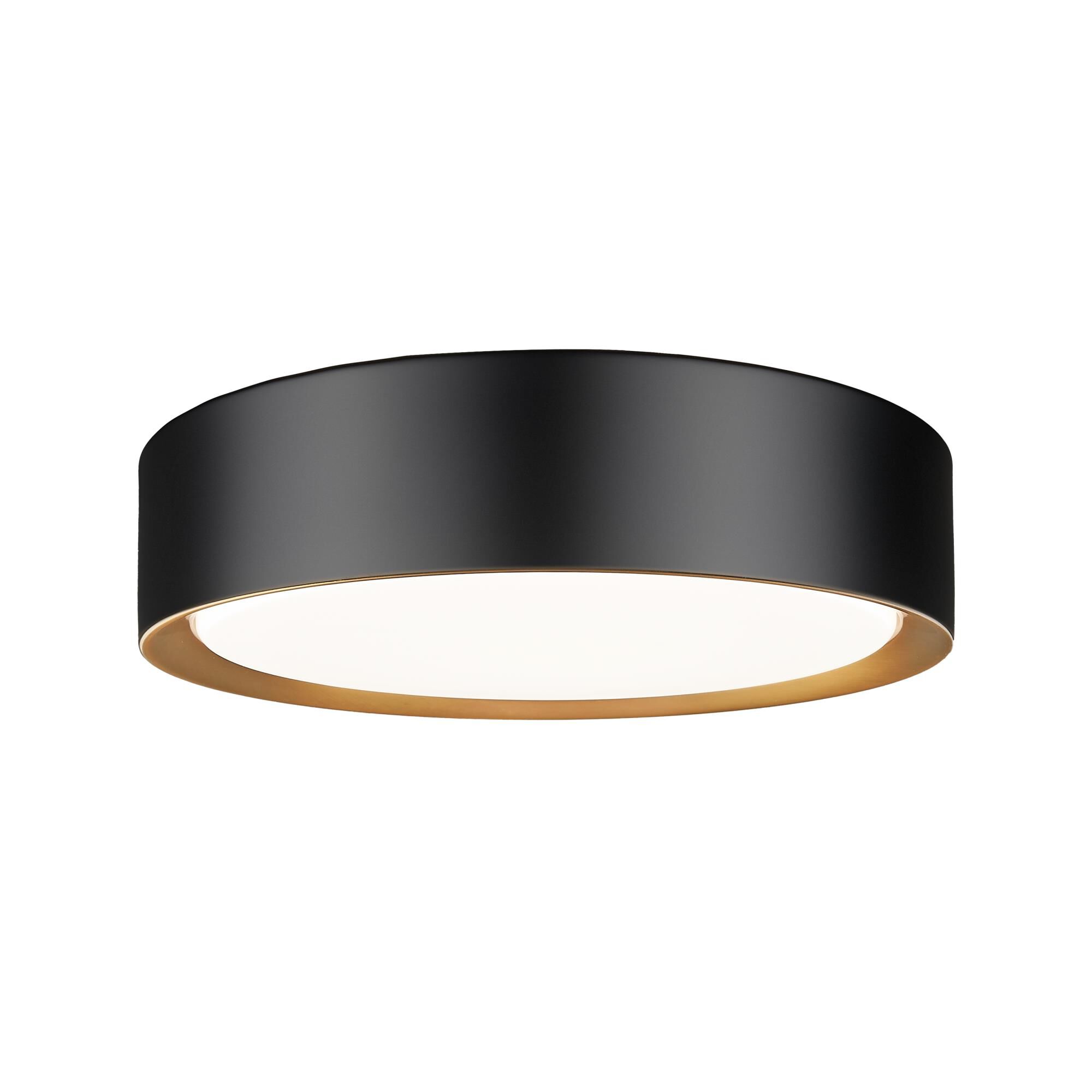 Shown in Matte Black And Modern Gold finish and Frosted glass and Frosted shade