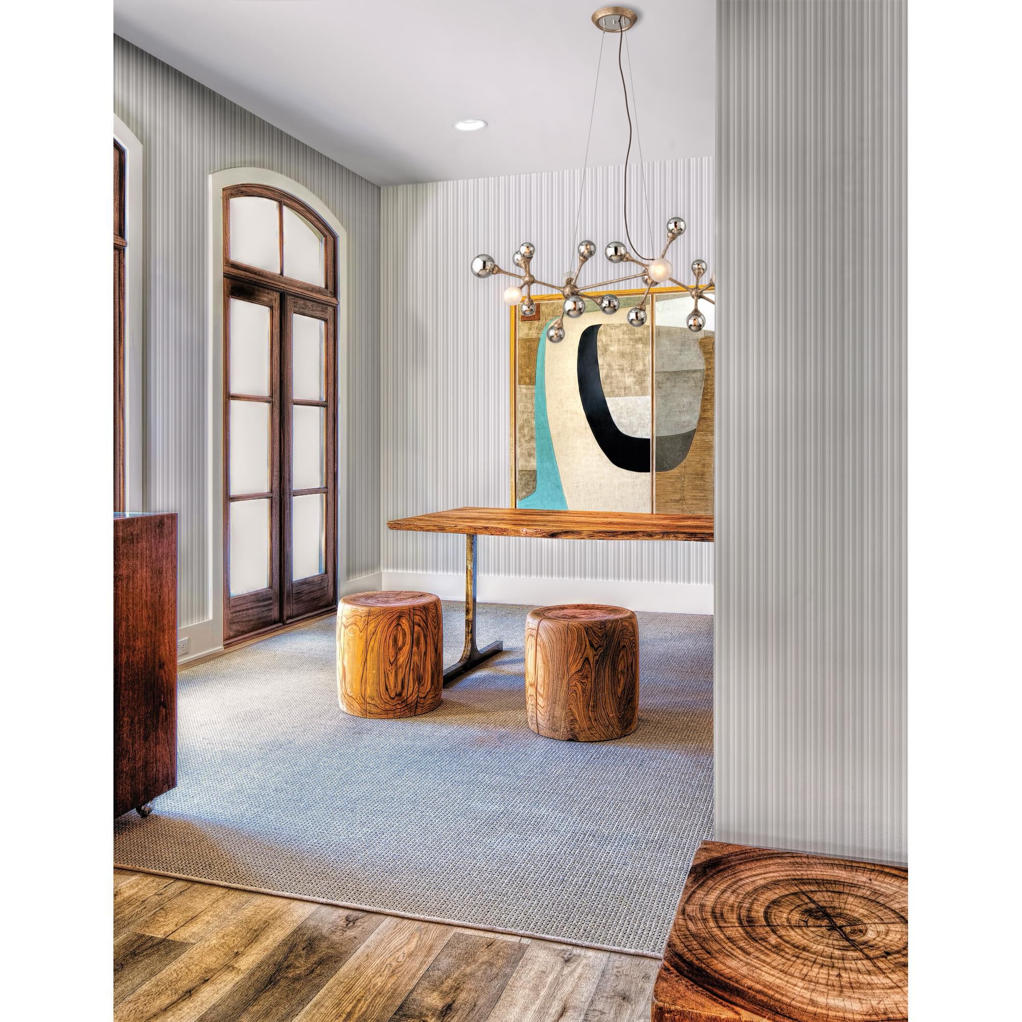 Shown in Vienna Bronze finish and Smoked And Frosted White glass