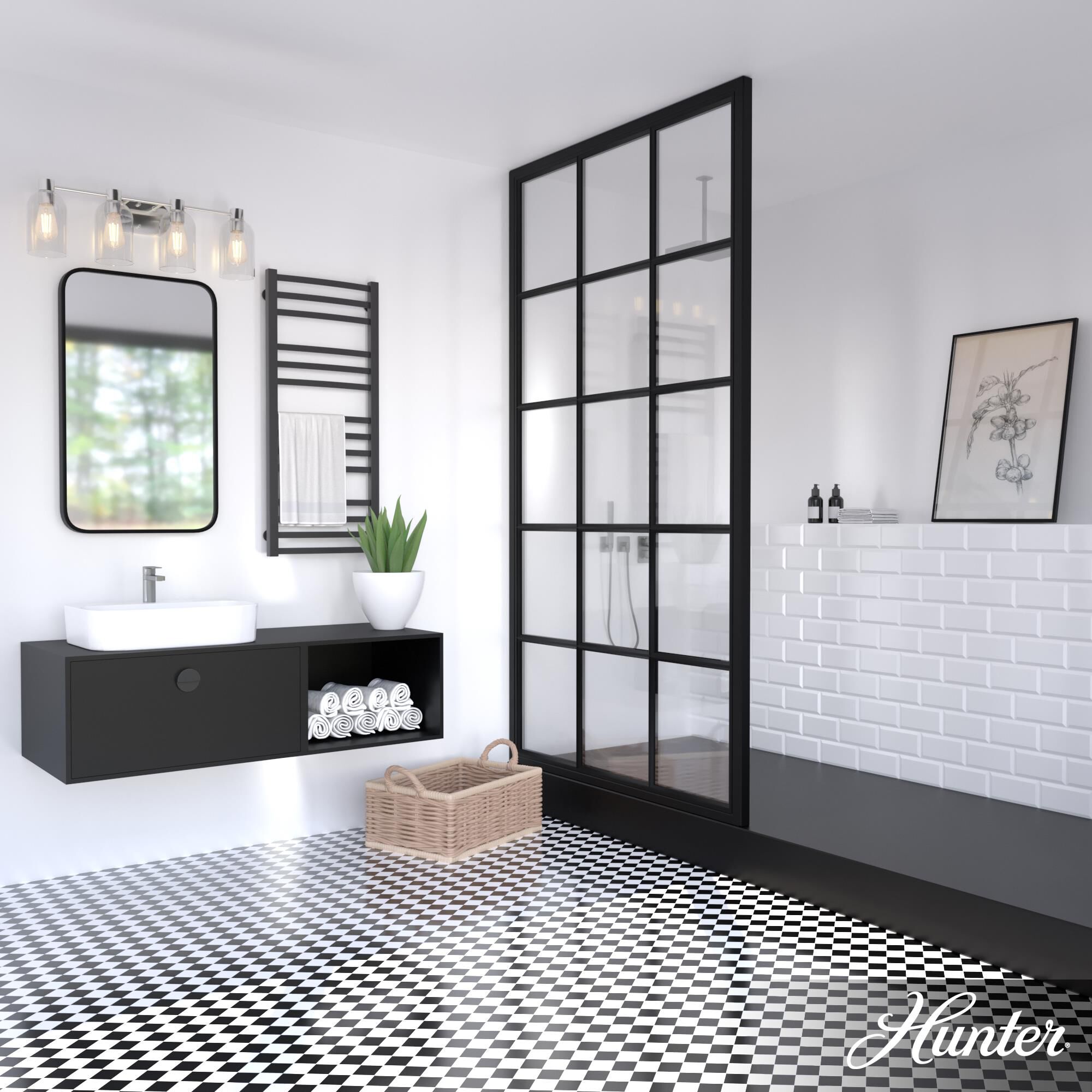 Lochmeade 28 Inch 4 Light Bath Vanity Light by Hunter Fan