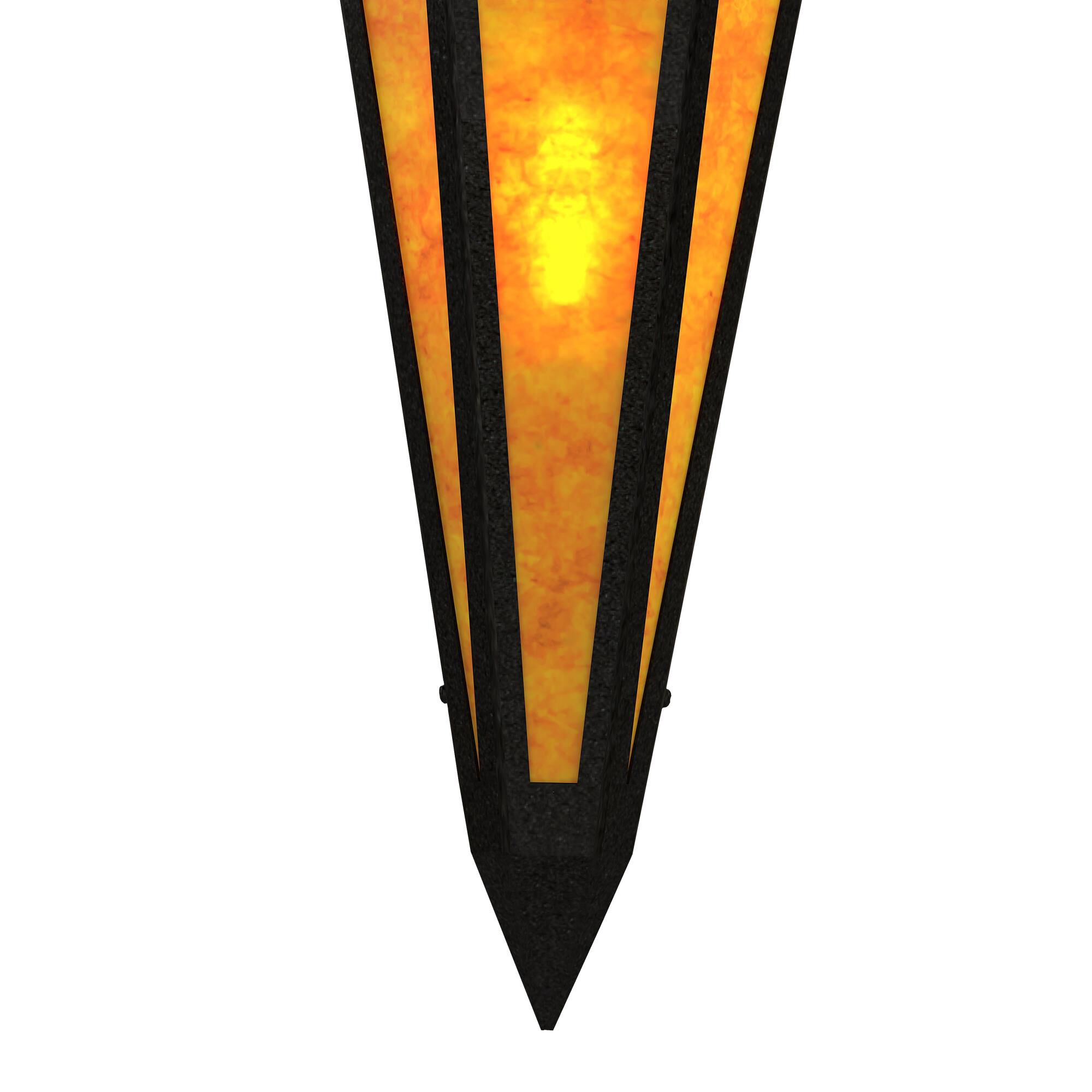 Shown with Black Metal Finish;Amber Mica glass