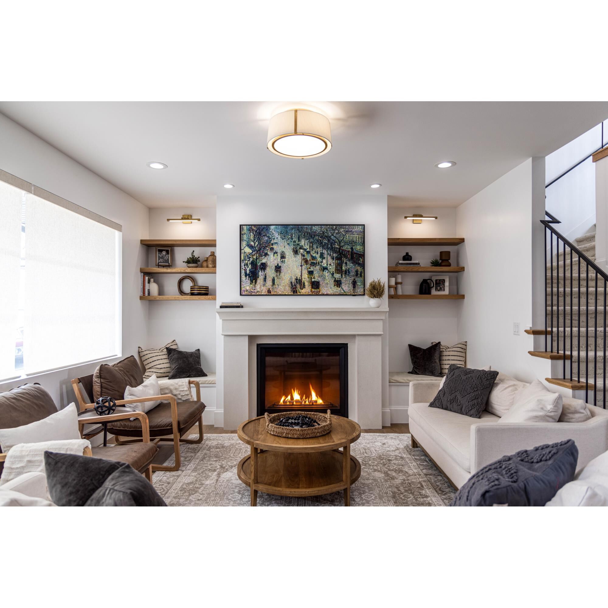 Fulton 18 Inch 3 Light Semi Flush Mount by Crystorama