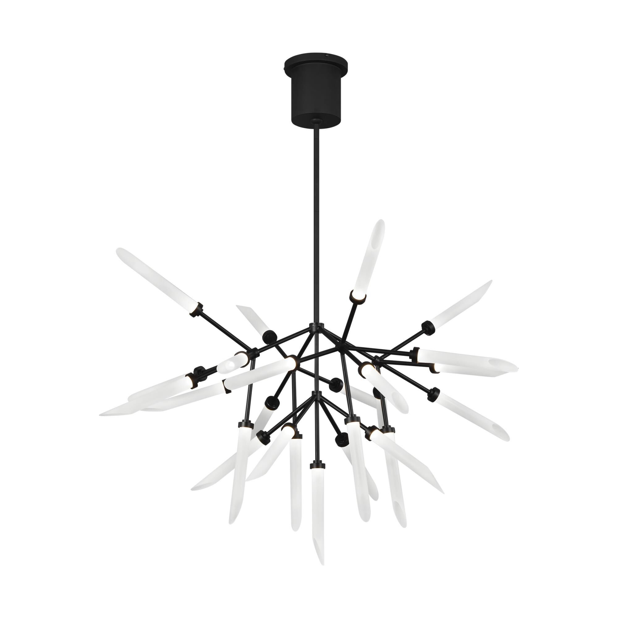 Shown in Matte Black finish and Frost glass and 120 Volt accent