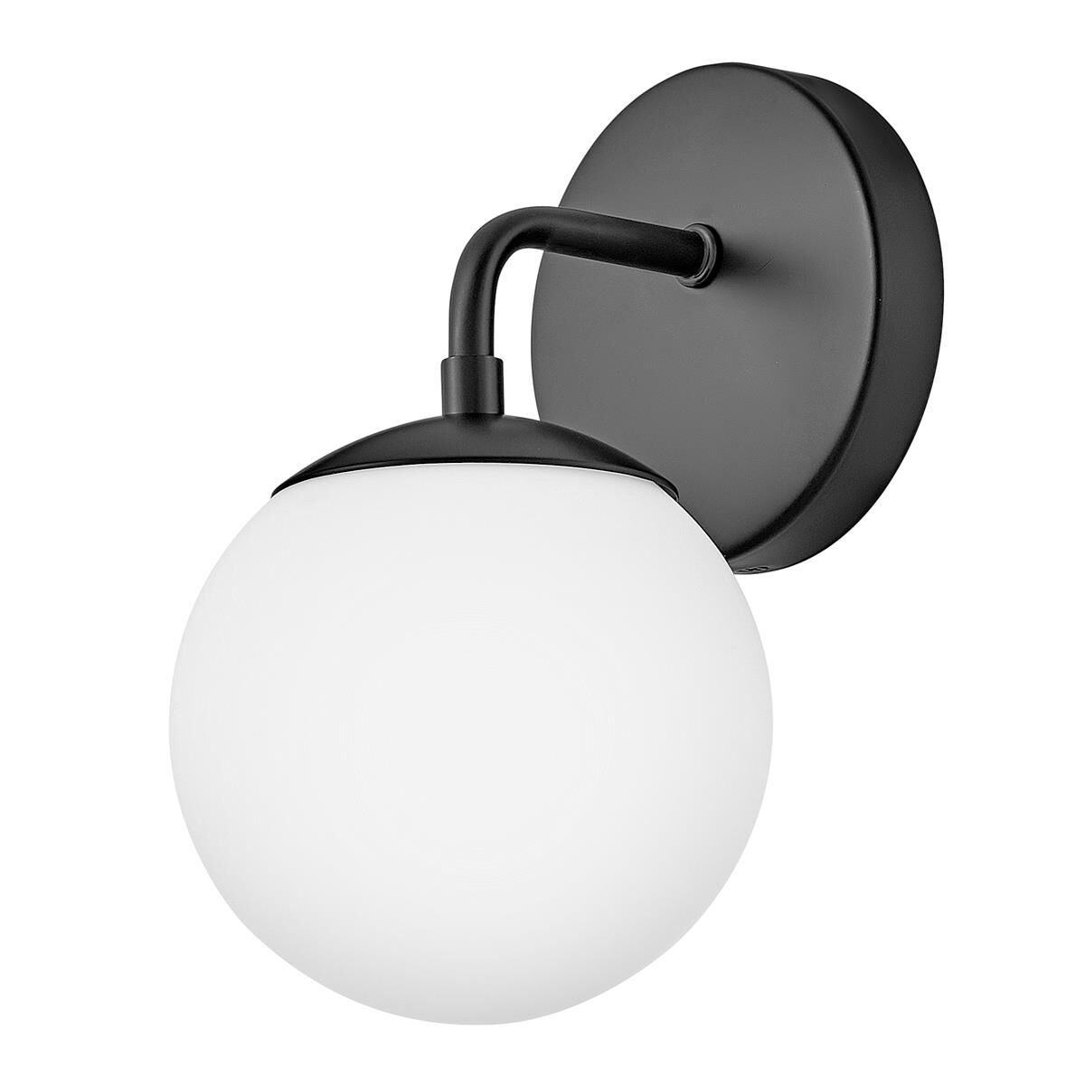 Shown in Black finish and White glass