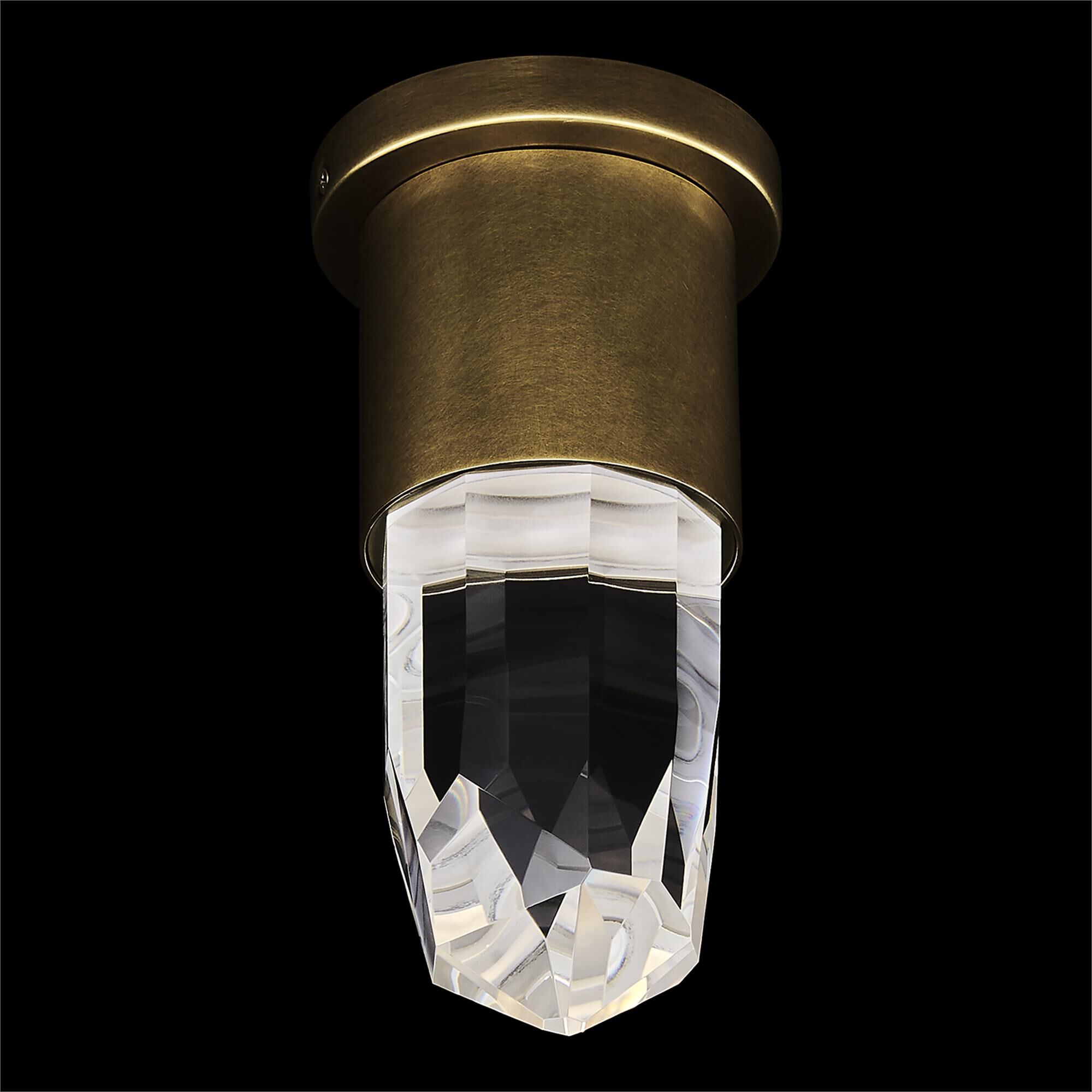 Shown in True Brass finish and Clear crystal