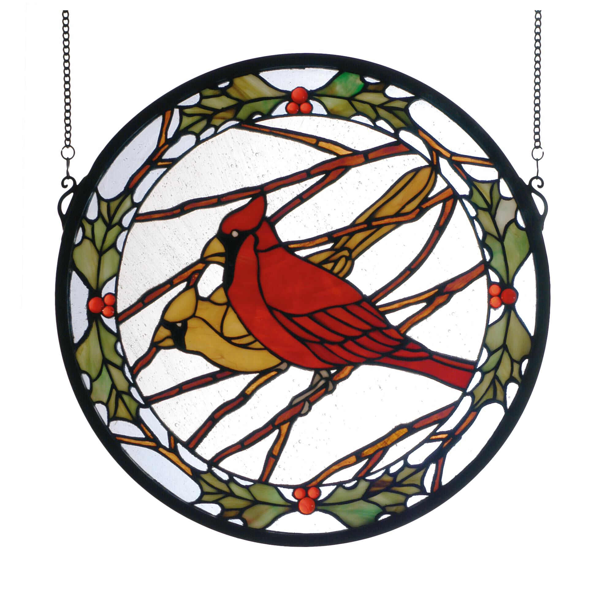 Cardinals And Holly Medallion Alternative Wall Art by Meyda Lighting