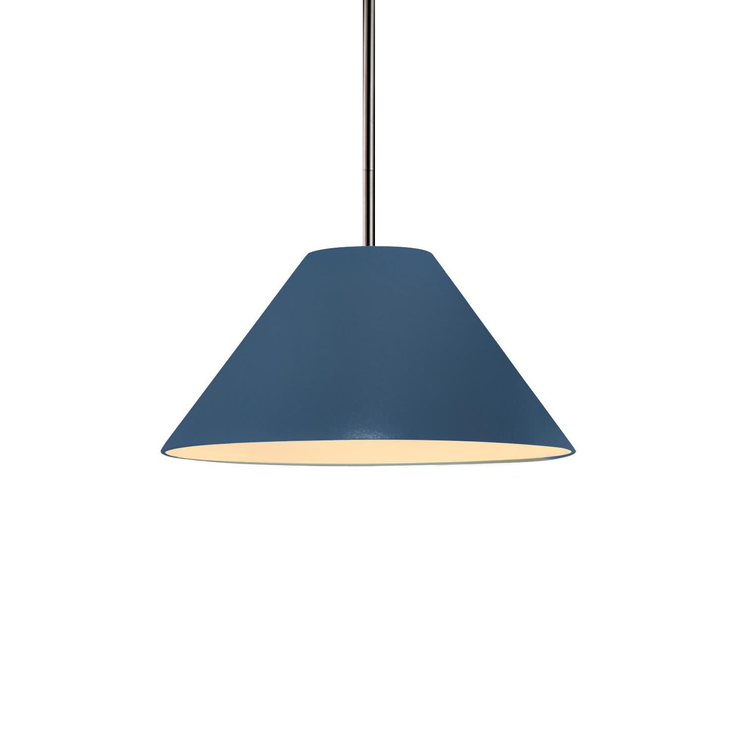 Shown in Brushed Nickel finish and Midnight Sky with Matte White Internal shade