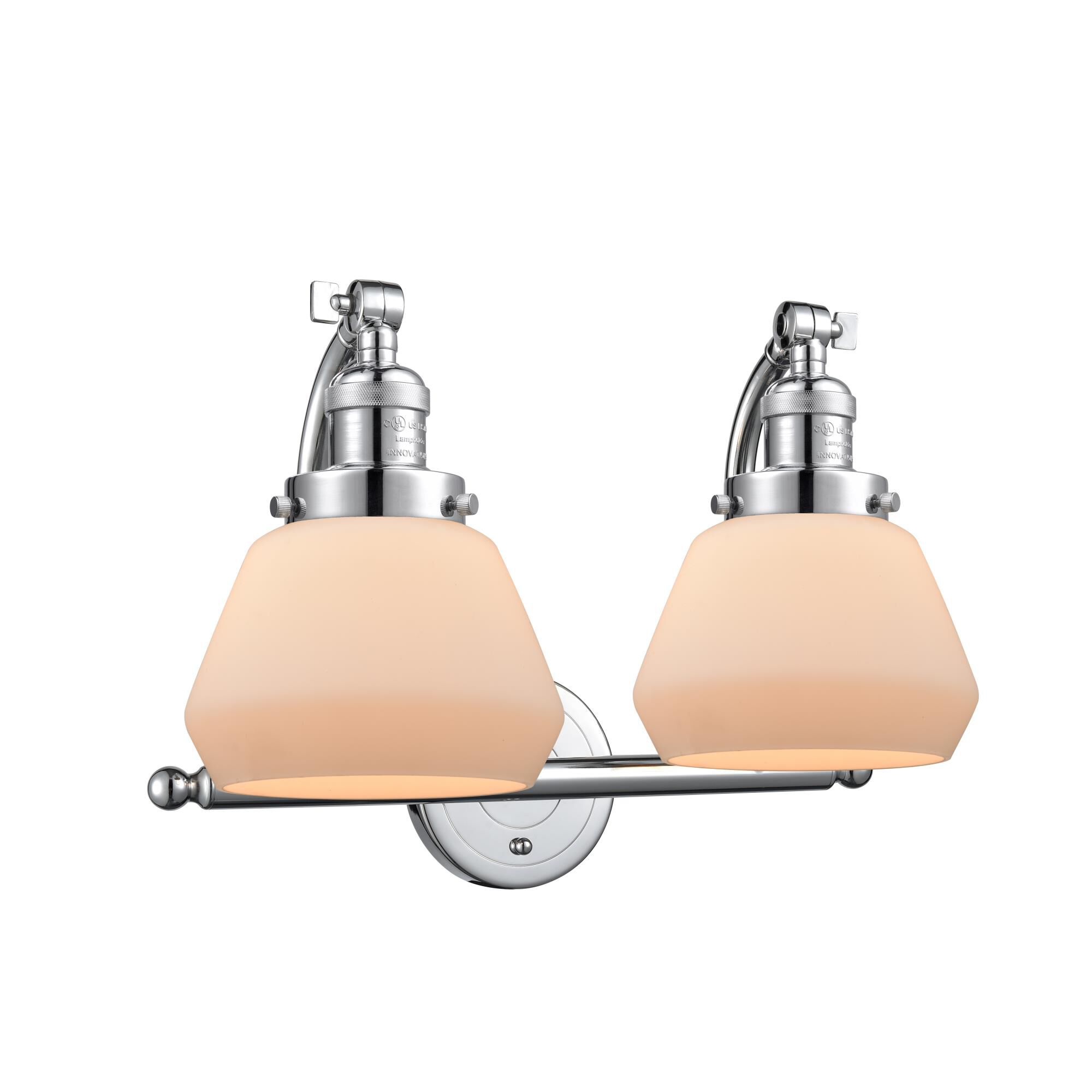 Shown in Polished Chrome finish and Matte White Cased glass