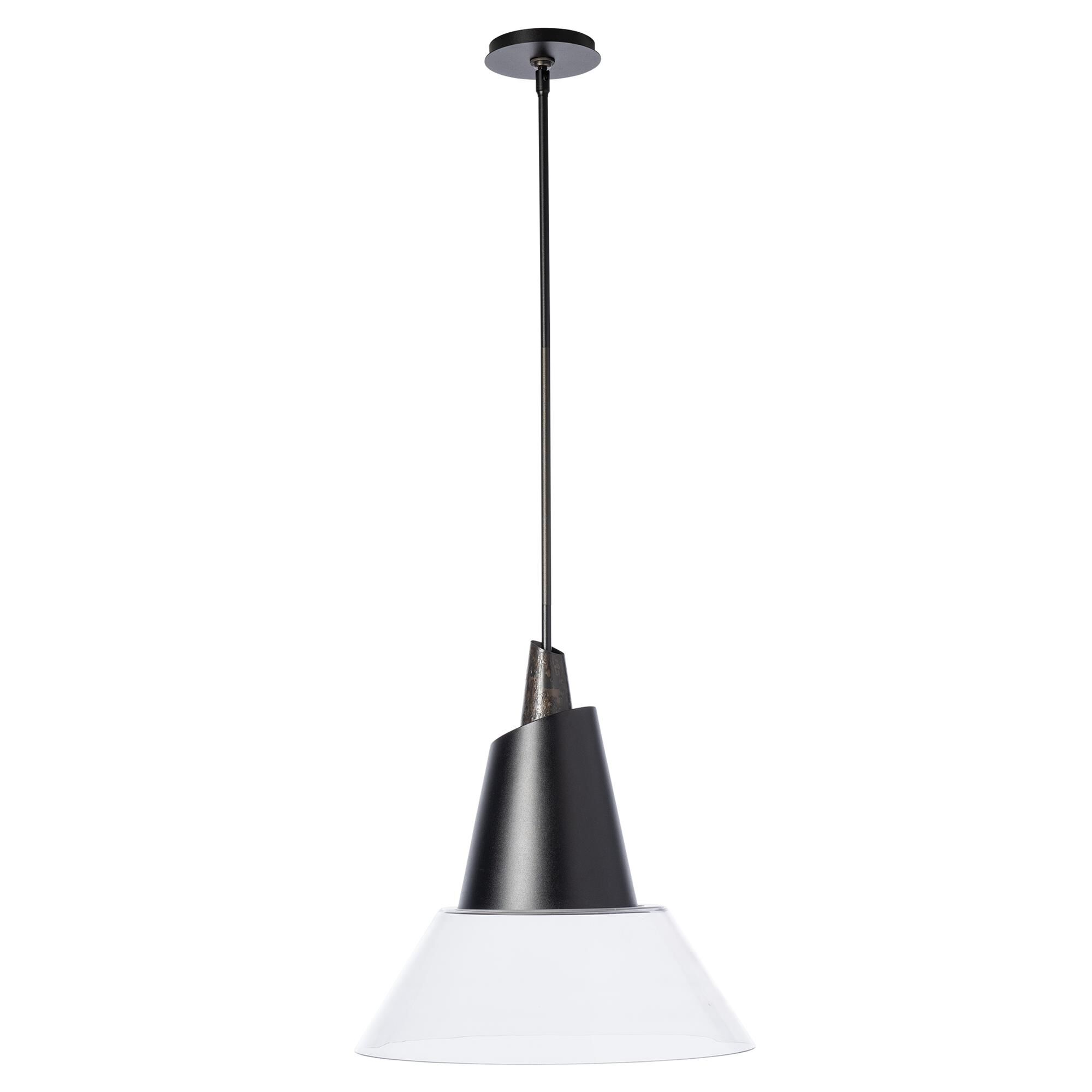 Shown in Black finish and Clear shade