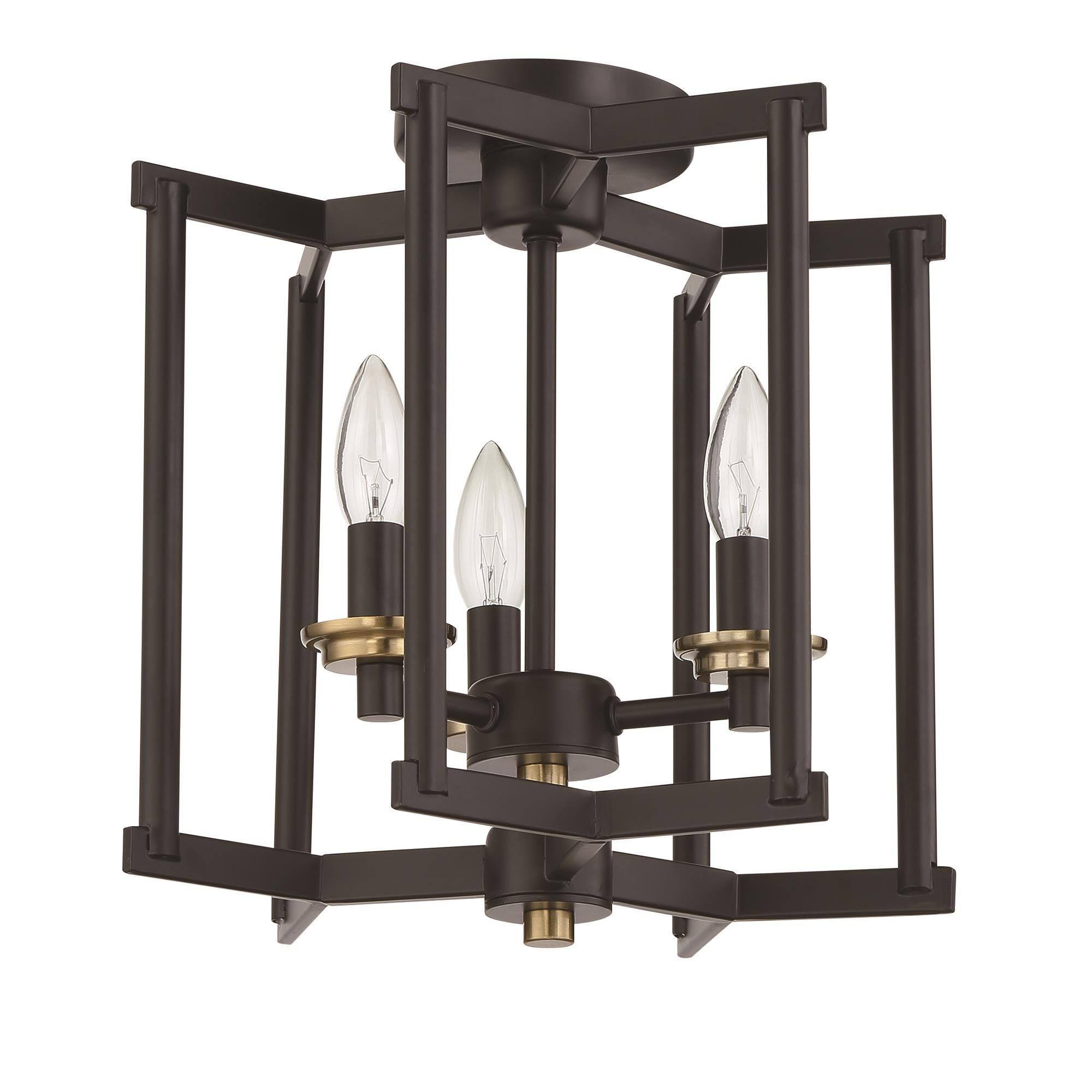 Shown in Flat Black/Satin Brass finish