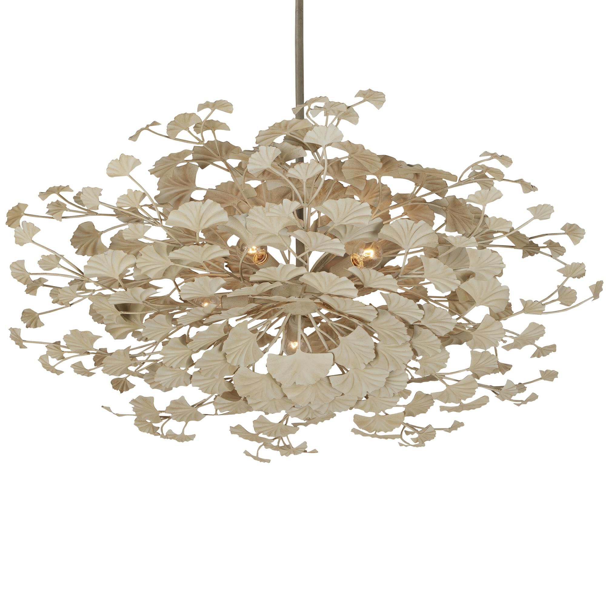 Maidenhair 39 Inch 5 Light Semi Flush Mount by Currey and Company