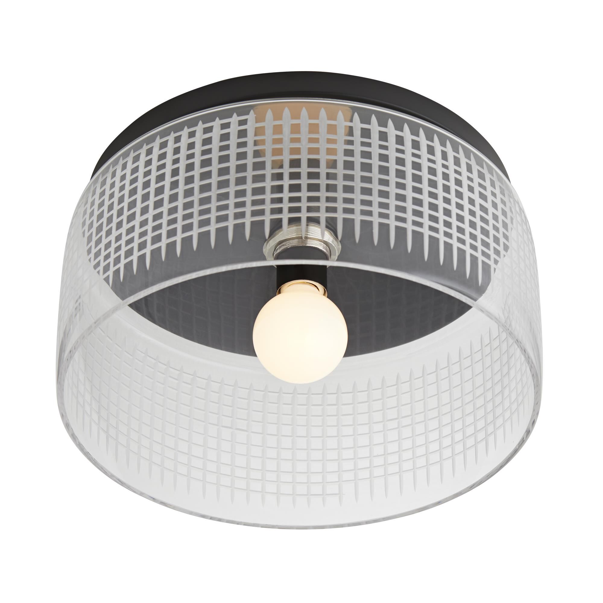 Shown in Clear finish and Etched Glass shade