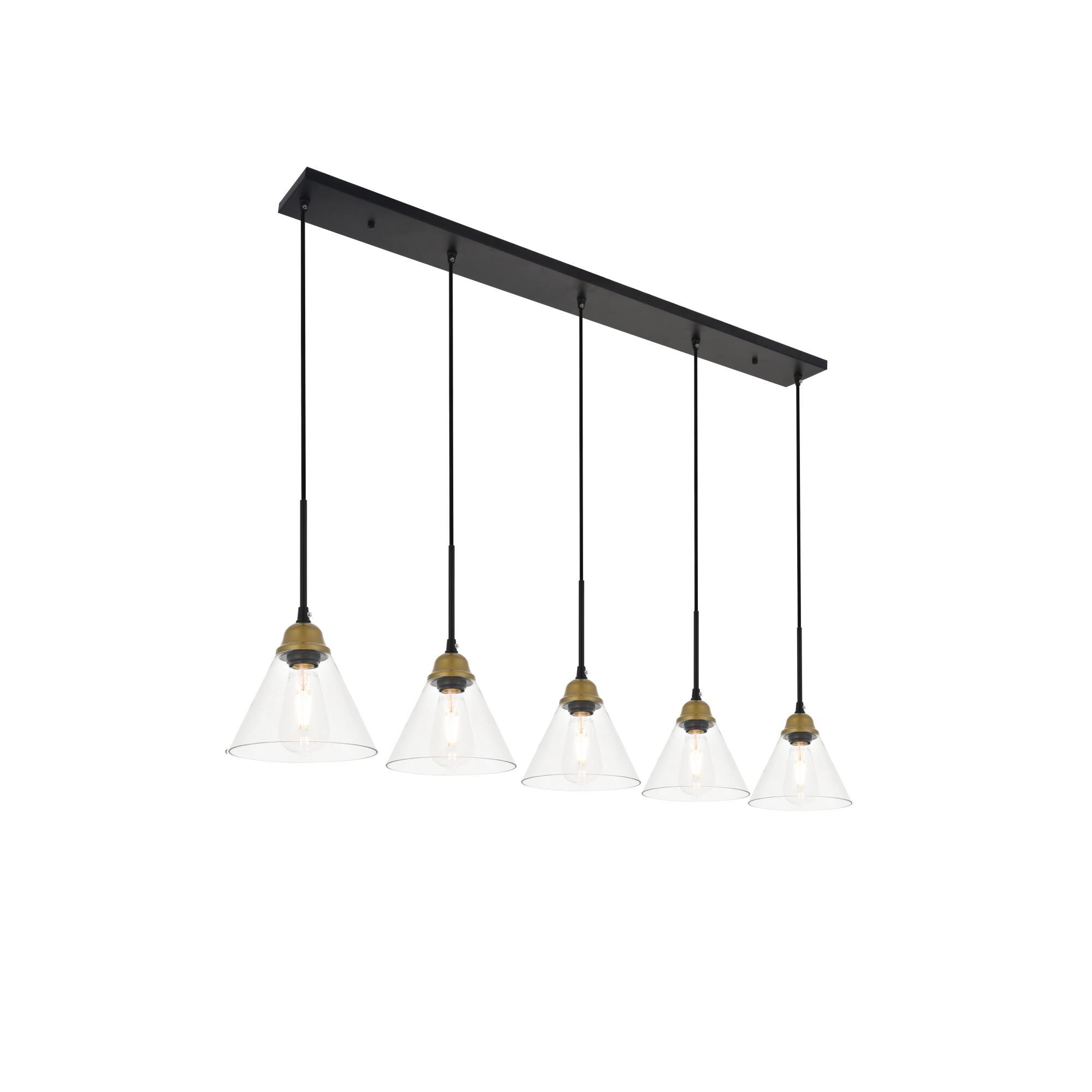 Histoire 47 Inch 5 Light Linear Suspension Light by Elegant Lighting