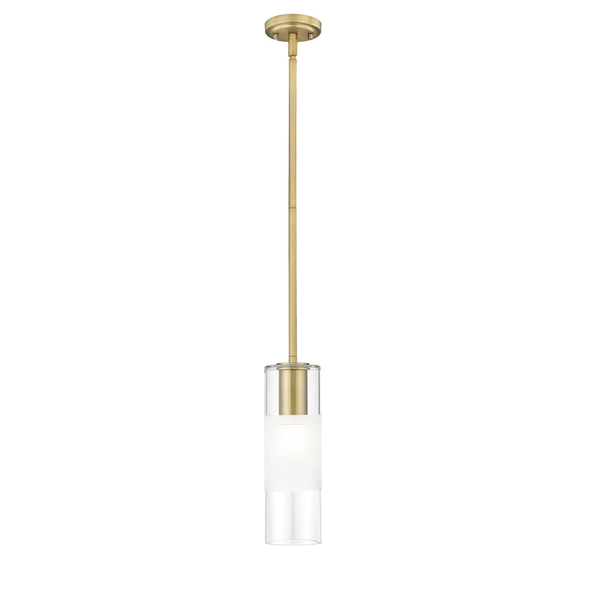 Shown in Modern Gold finish and Clear+frosted glass and Clear+frosted shade