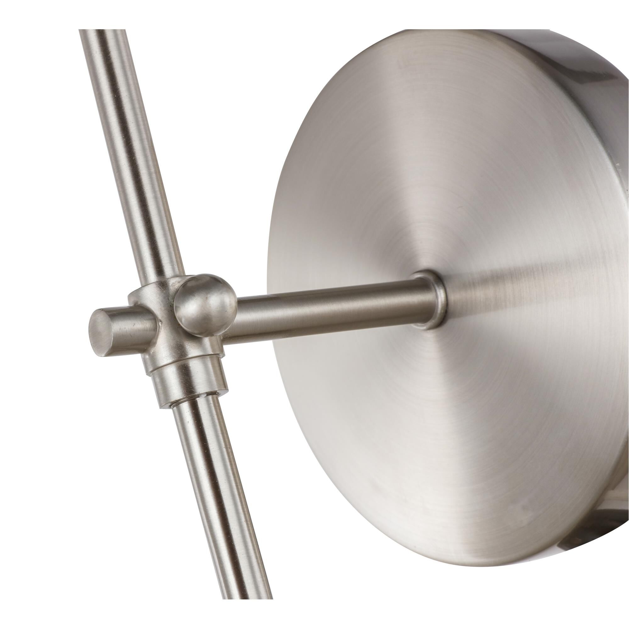 Shown in Burnished Nickel finish and White Fabric shade