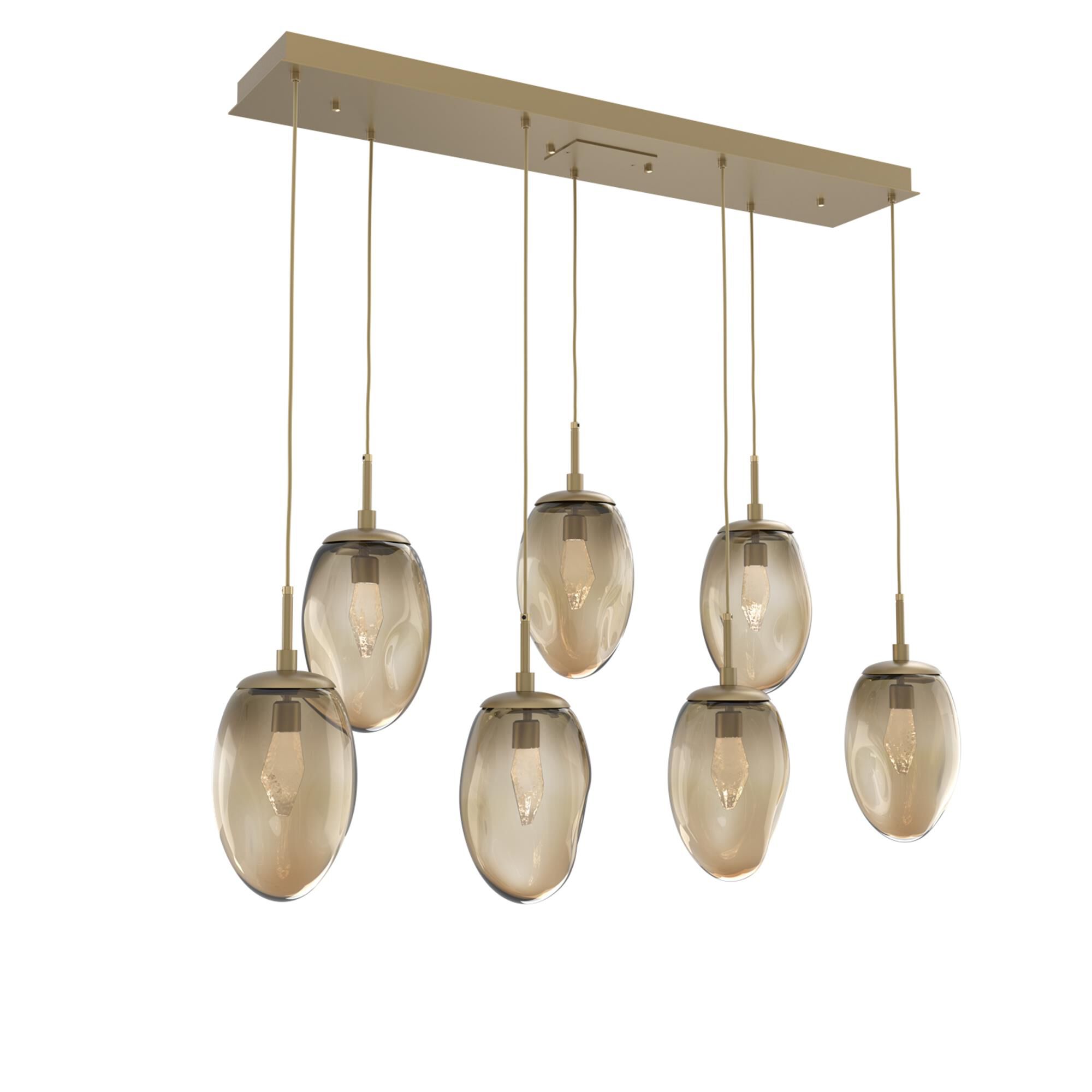 Shown in Gilded Brass finish and Geo Inner Bronze Outer glass
