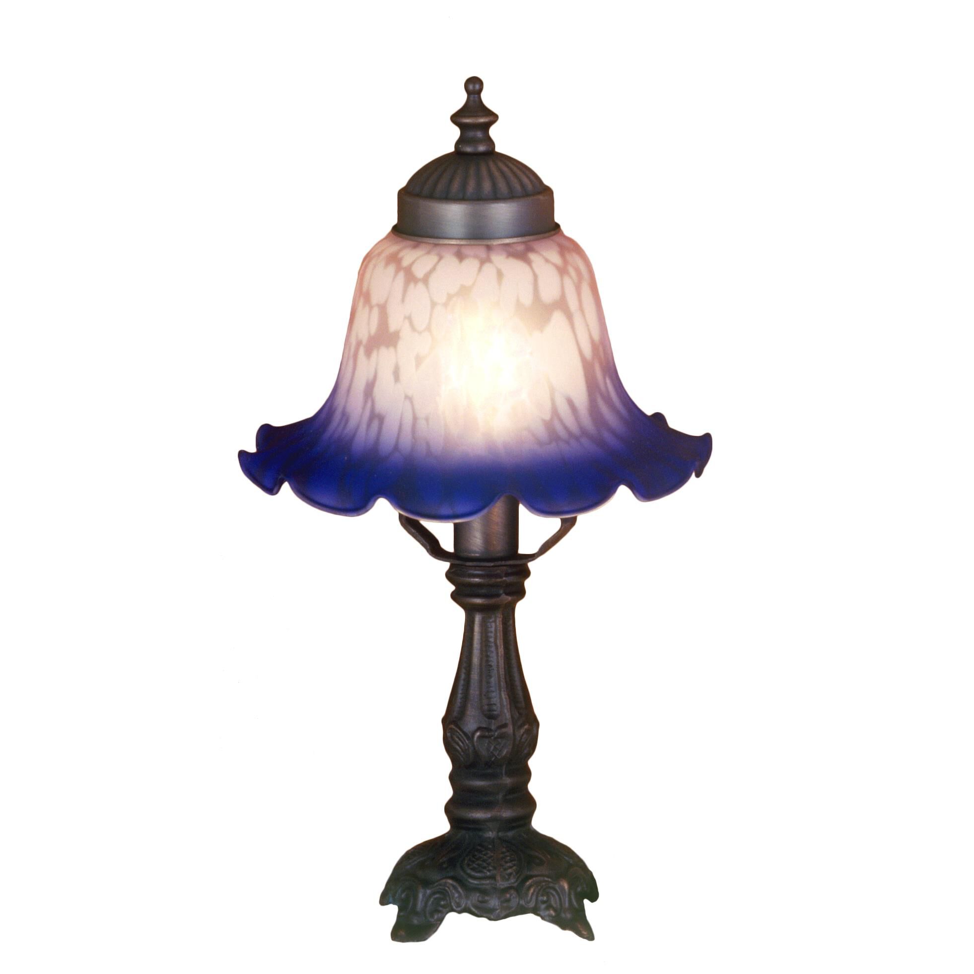 Bell White And Blue 12 Inch Accent Lamp by Meyda Lighting
