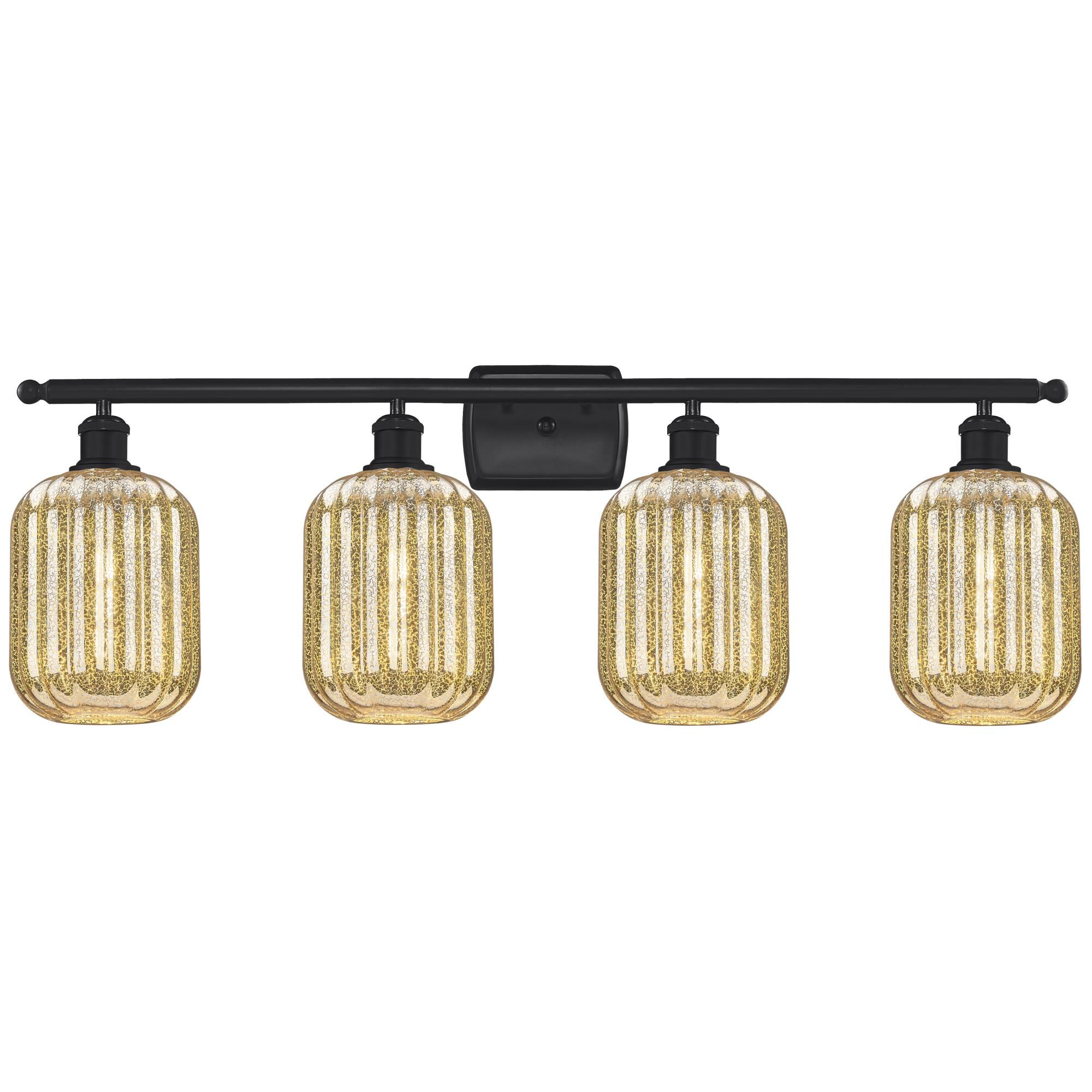 Shown in Matte Black finish and Mercury glass