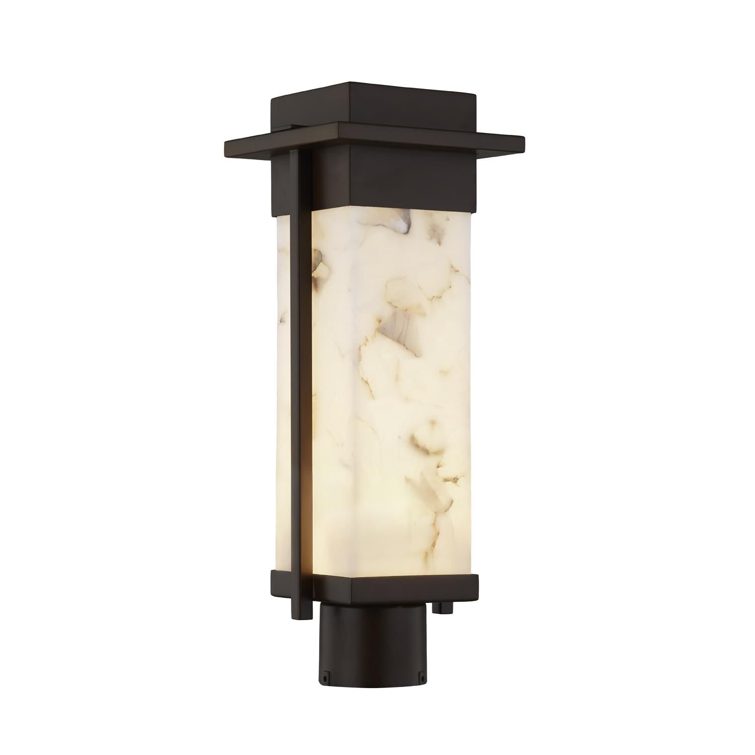 Justice Design Group Alabaster Rocks! 18 Inch Tall LED Outdoor Post Lamp