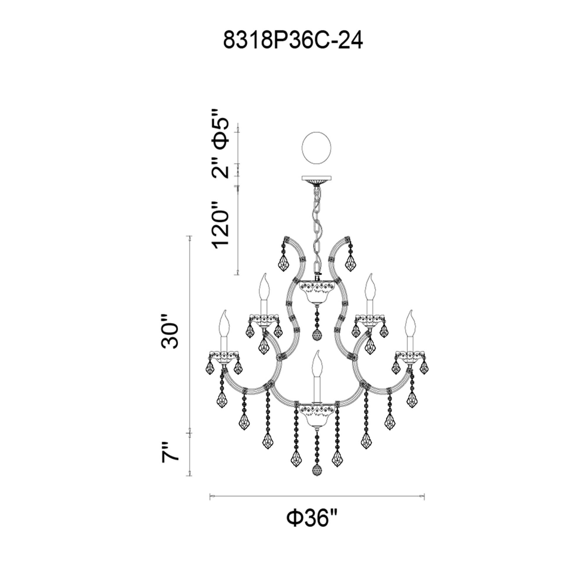 Maria Theresa 36 Inch 25 Light Chandelier by CWI Lighting