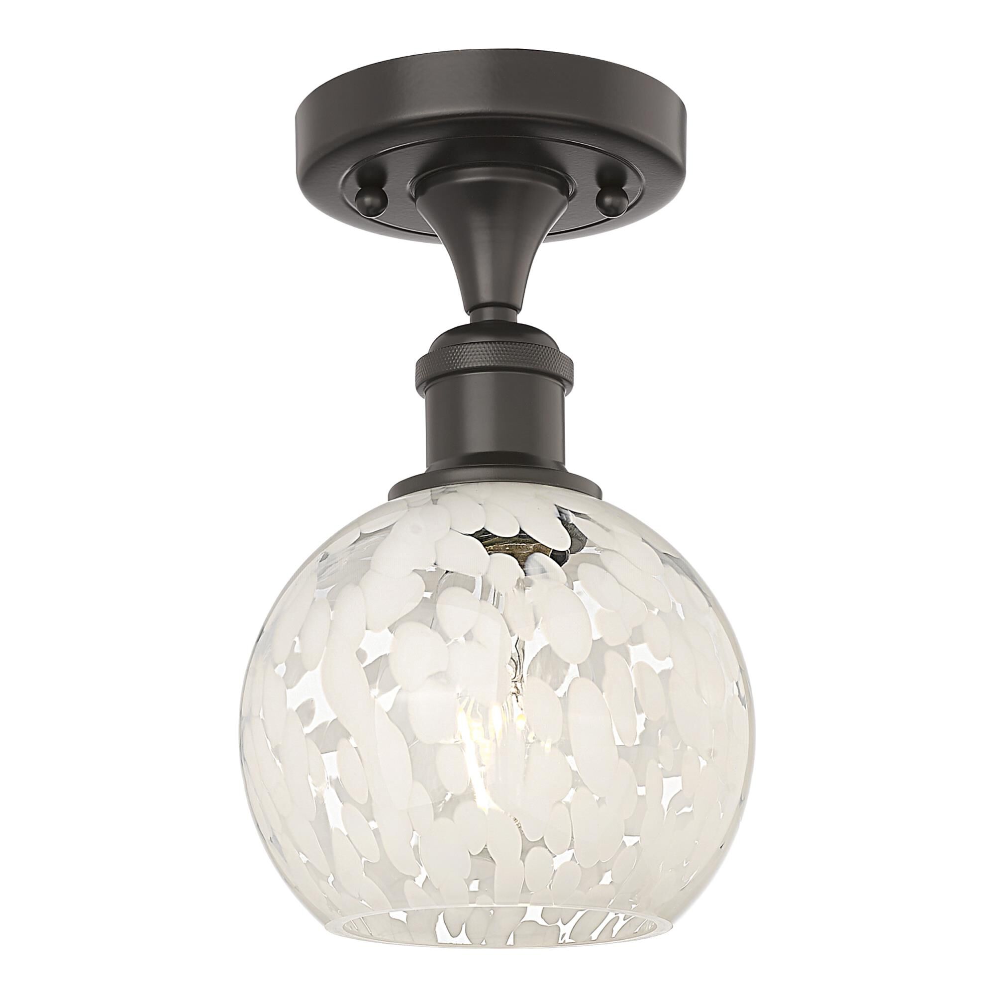 Bruno Marashlian White Mouchette 6 Inch Semi Flush Mount by Innovations Lighting